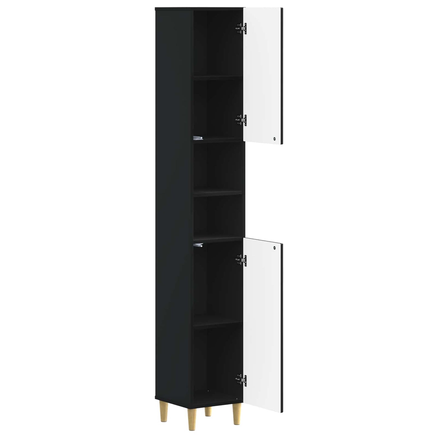Bathroom Cabinet with Open Shelf DELFT Black 30 x 31 x 190 cm