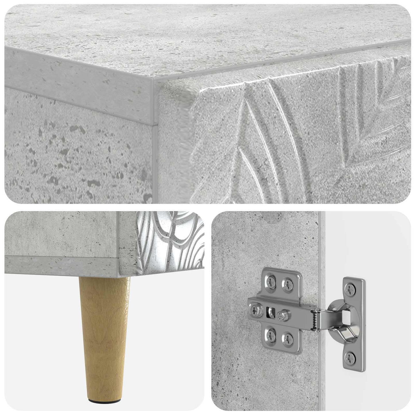 Bathroom Cabinet with Open Shelf DELFT Concrete Grey