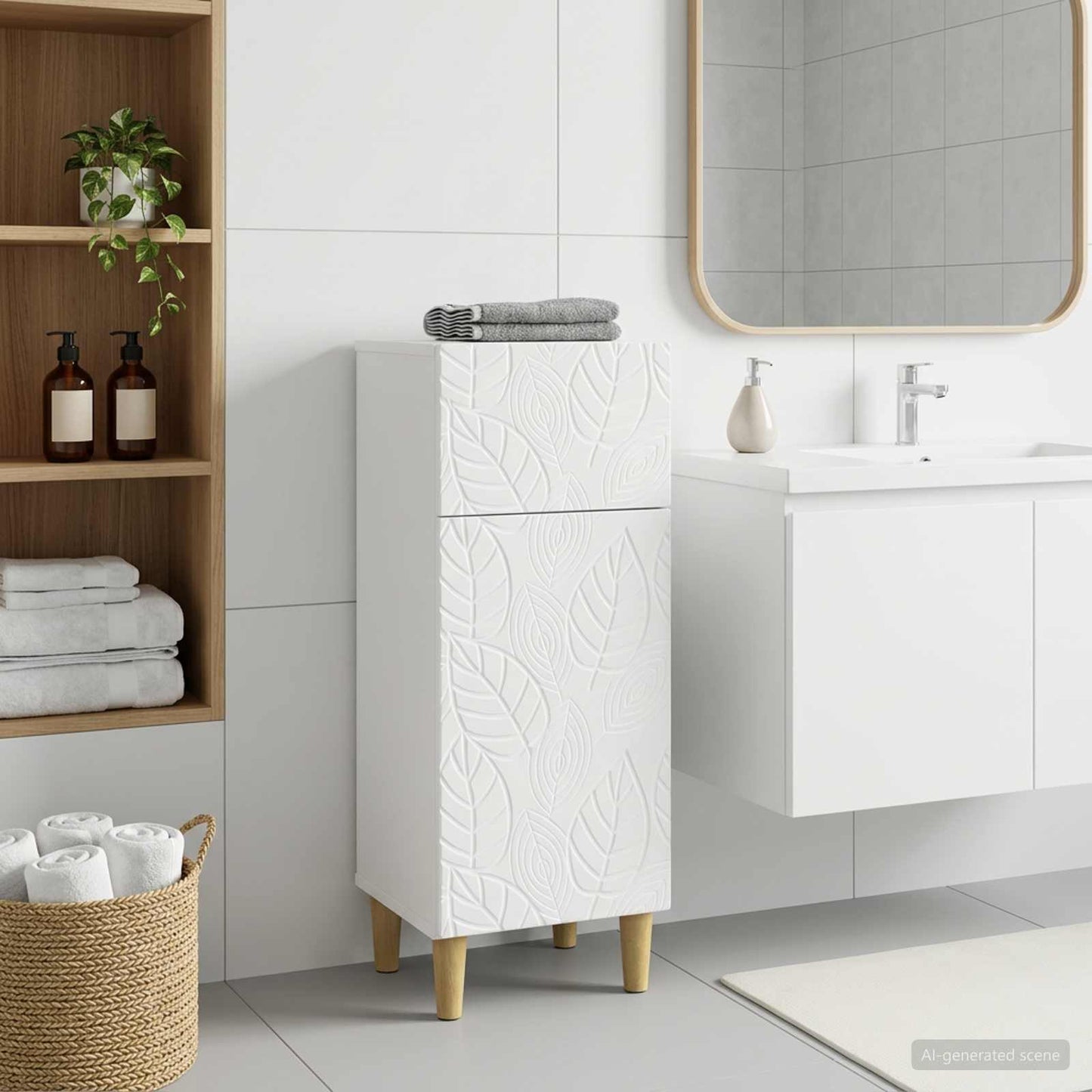 Bathroom Storage Cainet DELFT White 30 x 31 x 80 cm