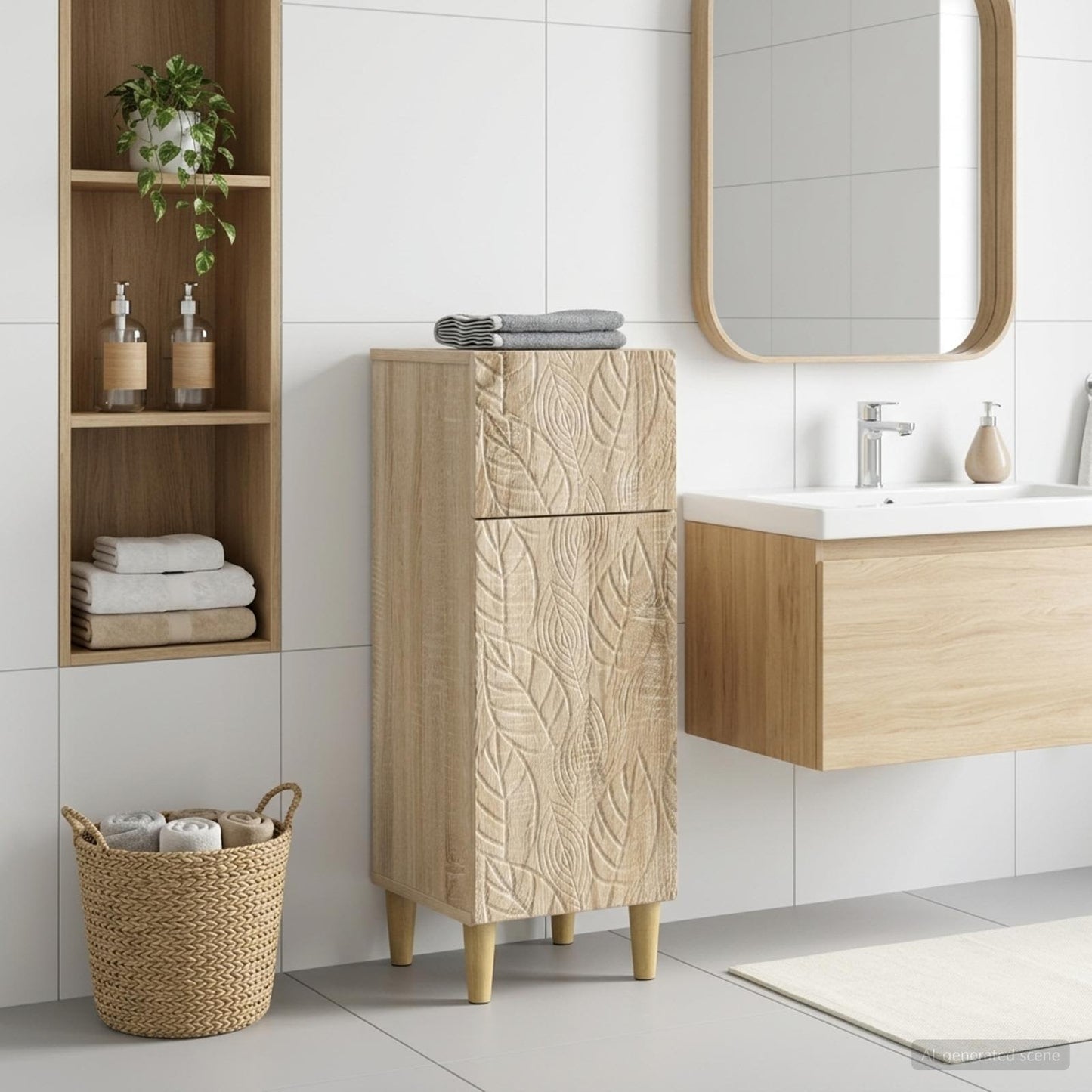 Bathroom Storage Cainet DELFT Sonoma Oak 30 x 31 x 80 cm