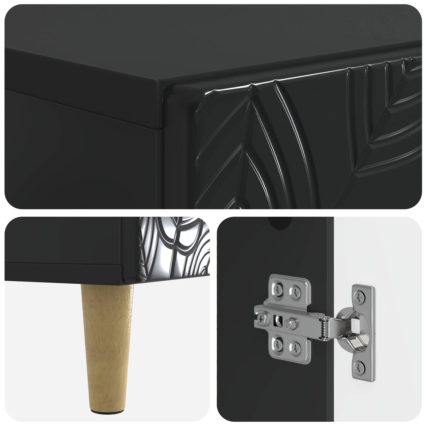 Bathroom Storage Cainet DELFT Black 59.5 x 31 x 80 cm