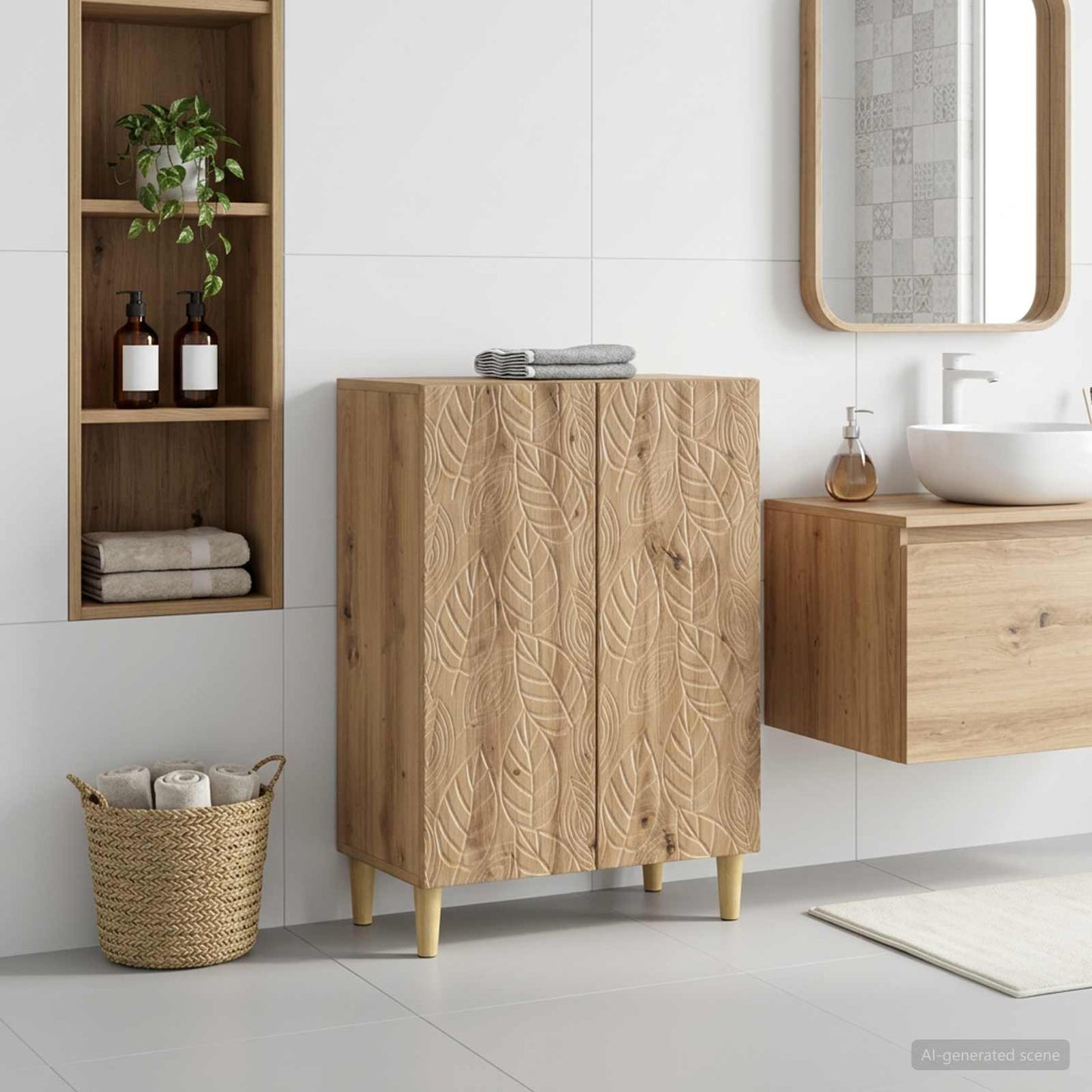 Bathroom Storage Cainet DELFT Artisan Oak 59.5 x 31 x 80 cm