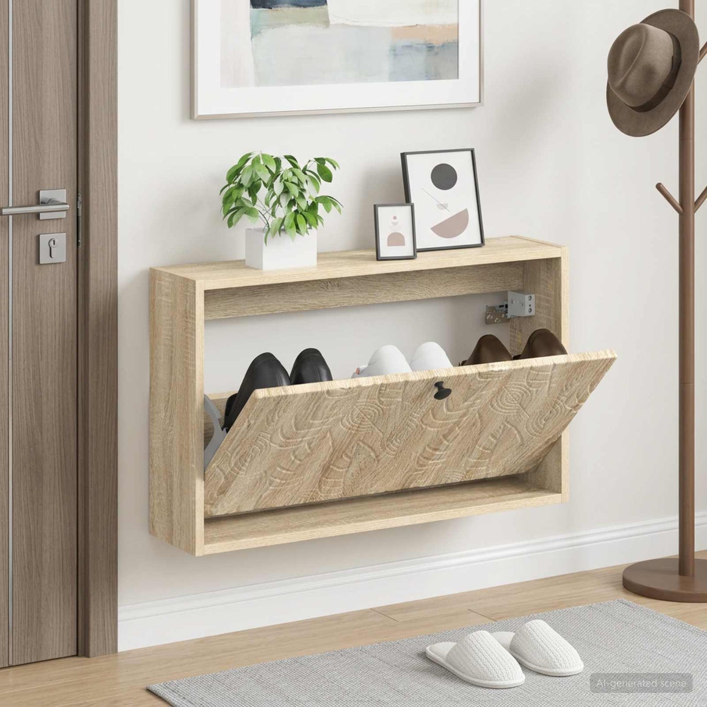 Wall-Mounted Shoe Cabinet DELFT 71 x 17 x 43 cm Engineered Wood