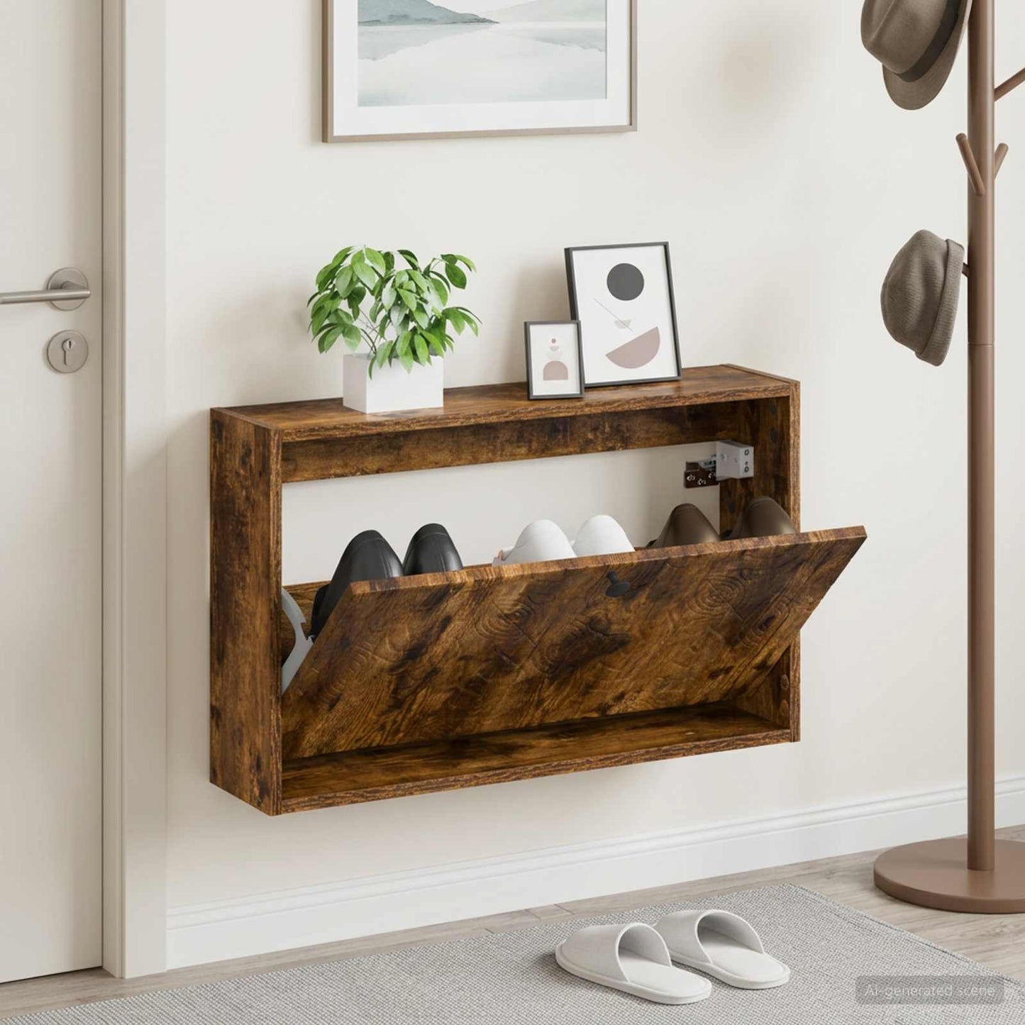 Wall-Mounted Shoe Cabinet DELFT 71 x 17 x 43 cm Engineered Wood