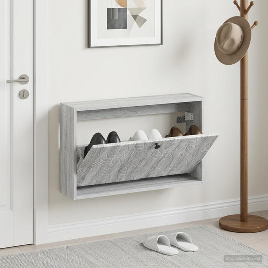 Wall-Mounted Shoe Cabinet DELFT 71 x 17 x 43 cm Engineered Wood