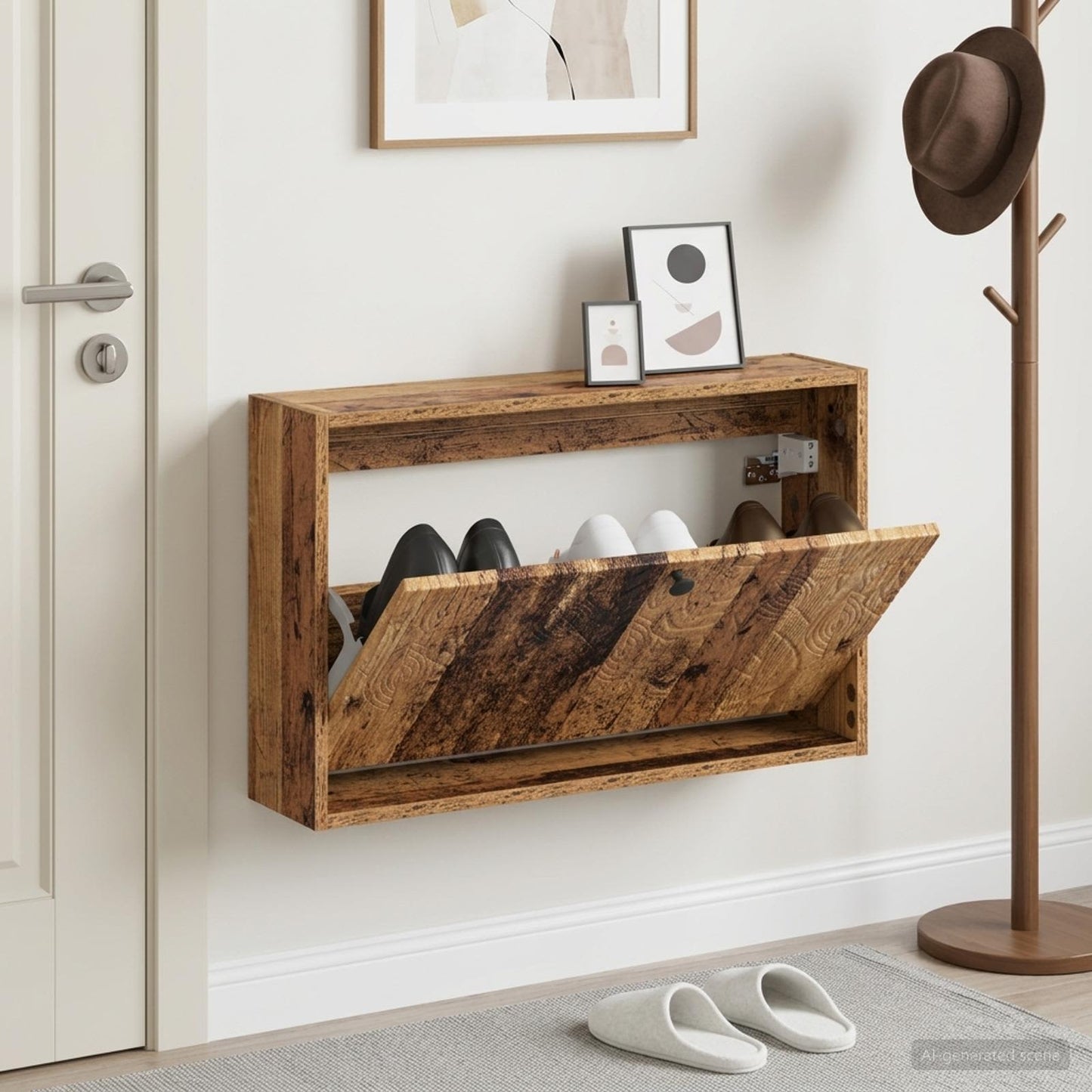 Wall-Mounted Shoe Cabinet DELFT 71 x 17 x 43 cm Engineered Wood