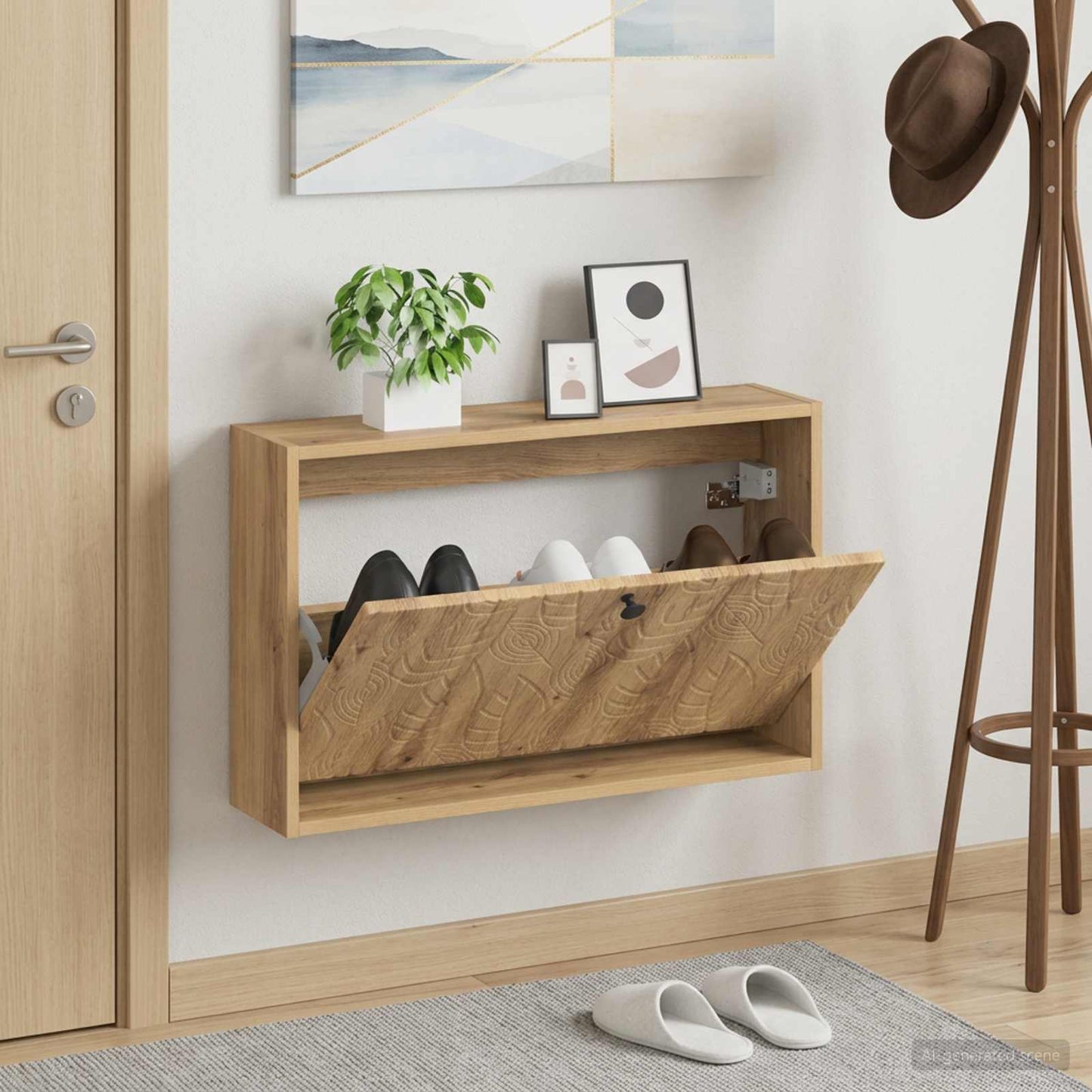 Wall-Mounted Shoe Cabinet DELFT 71 x 17 x 43 cm Engineered Wood