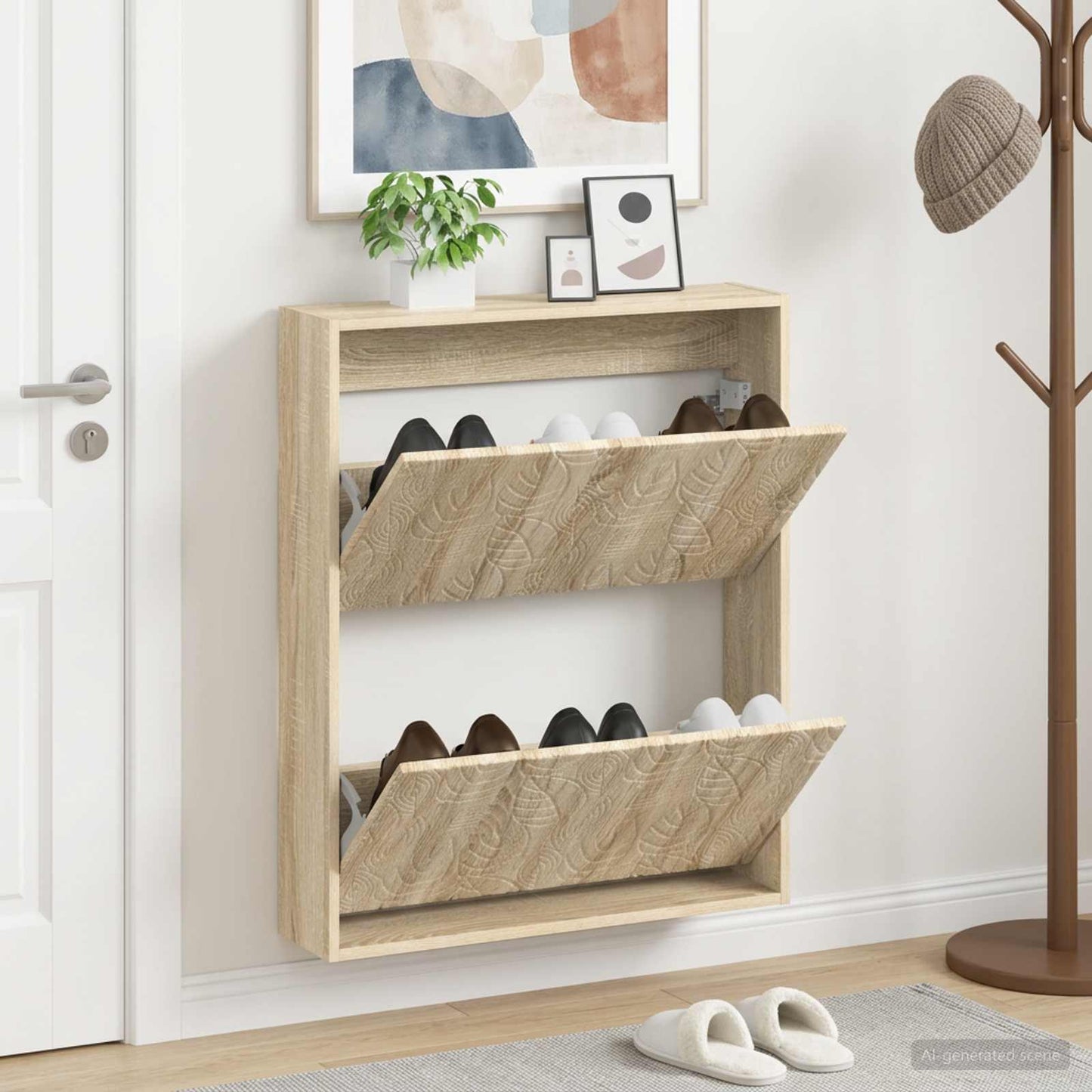 Wall-Mounted Shoe Cabinet DELFT 71 x 17 x 86 cm Engineered Wood