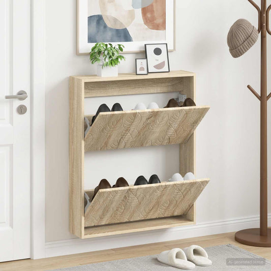 Wall-Mounted Shoe Cabinet DELFT 71 x 17 x 86 cm Engineered Wood