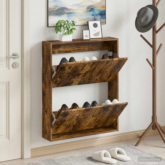 Wall-Mounted Shoe Cabinet DELFT 71 x 17 x 86 cm Engineered Wood