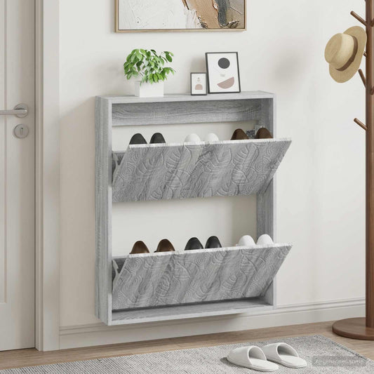 Wall-Mounted Shoe Cabinet DELFT 71 x 17 x 86 cm Engineered Wood