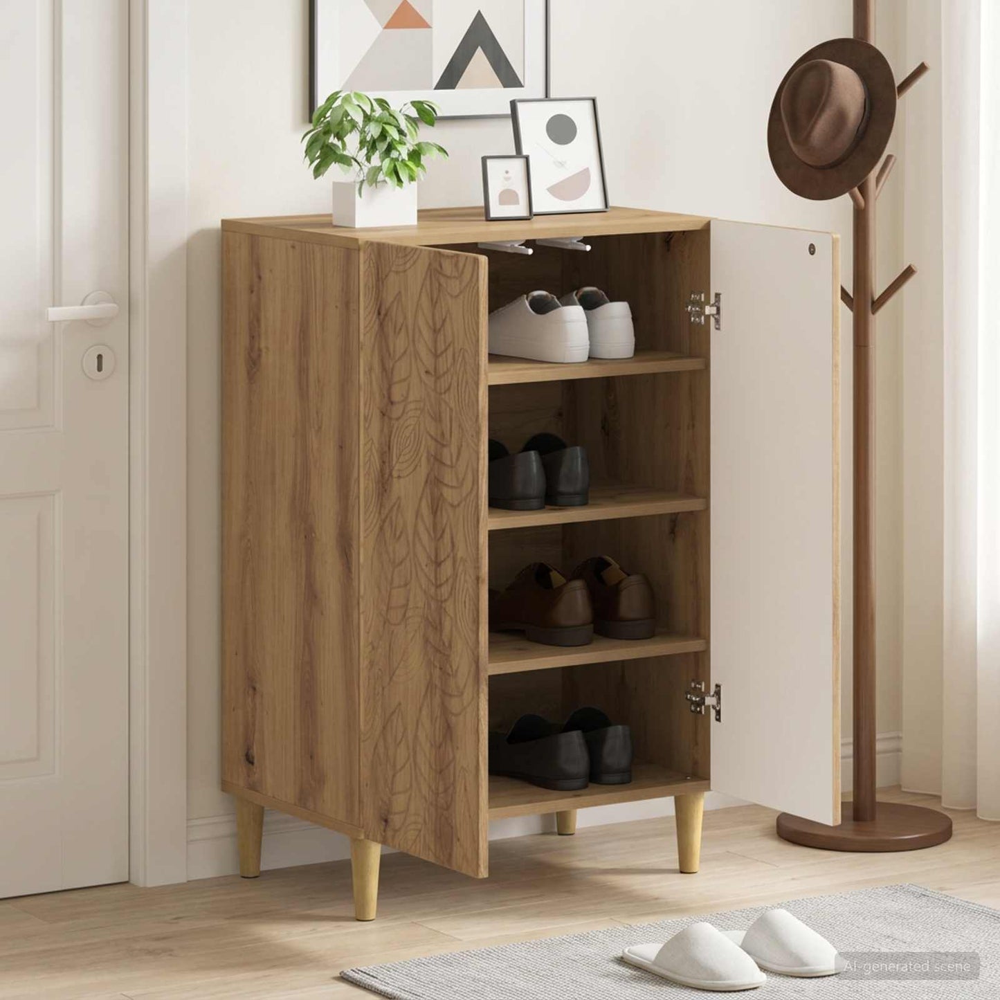Shoe Cabinet DELFT 59.5 x 39.5 x 90 cm Engineered Wood