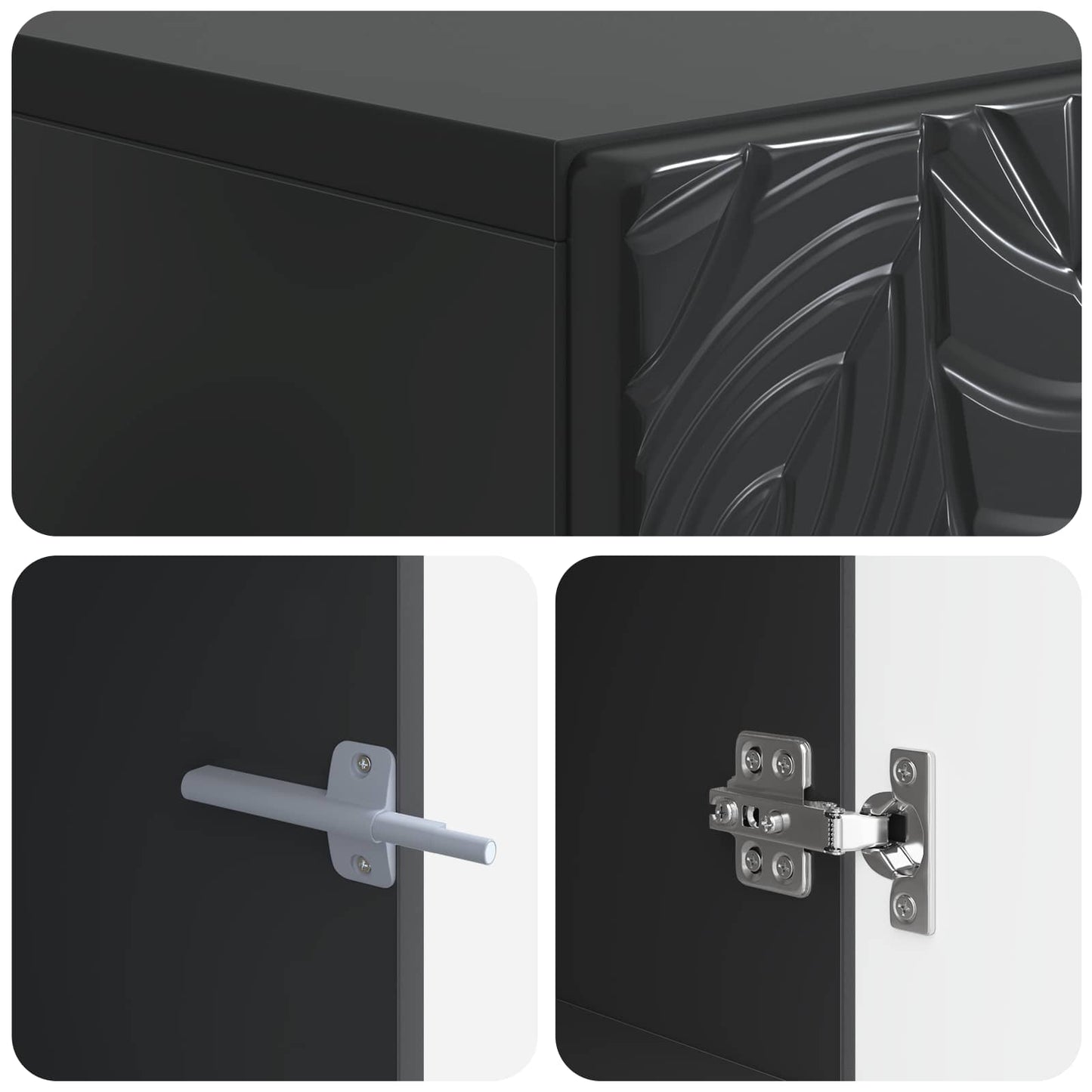 TV Cabinet Black Engineered Wood