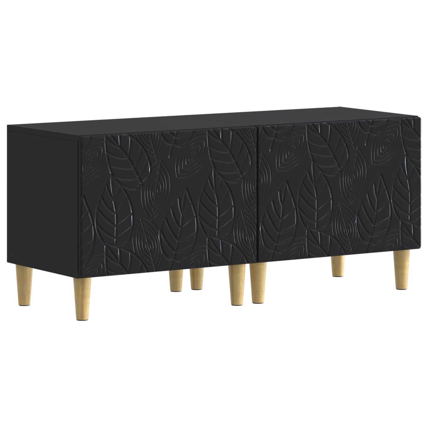 TV Cabinet Black Engineered Wood