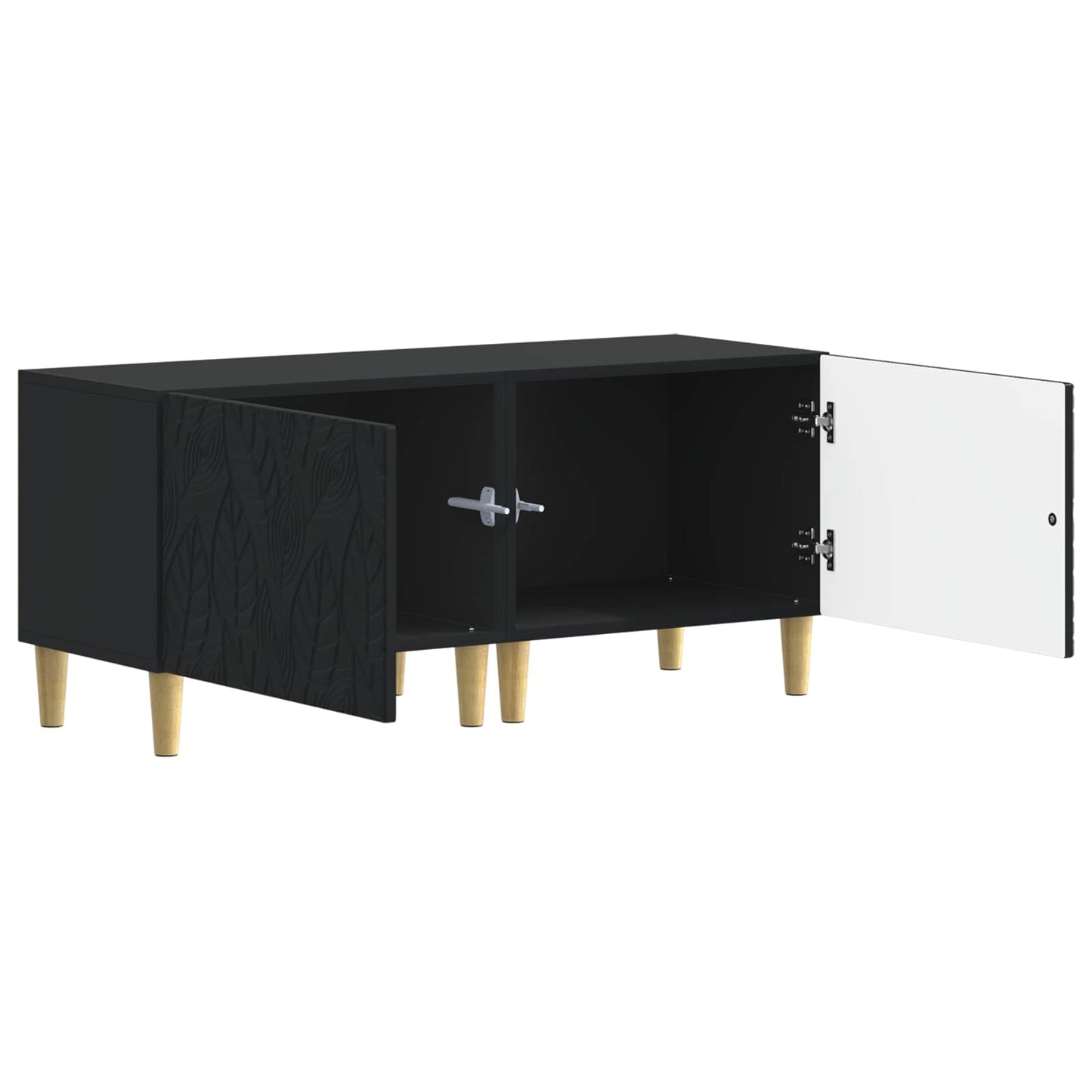 TV Cabinet Black Engineered Wood