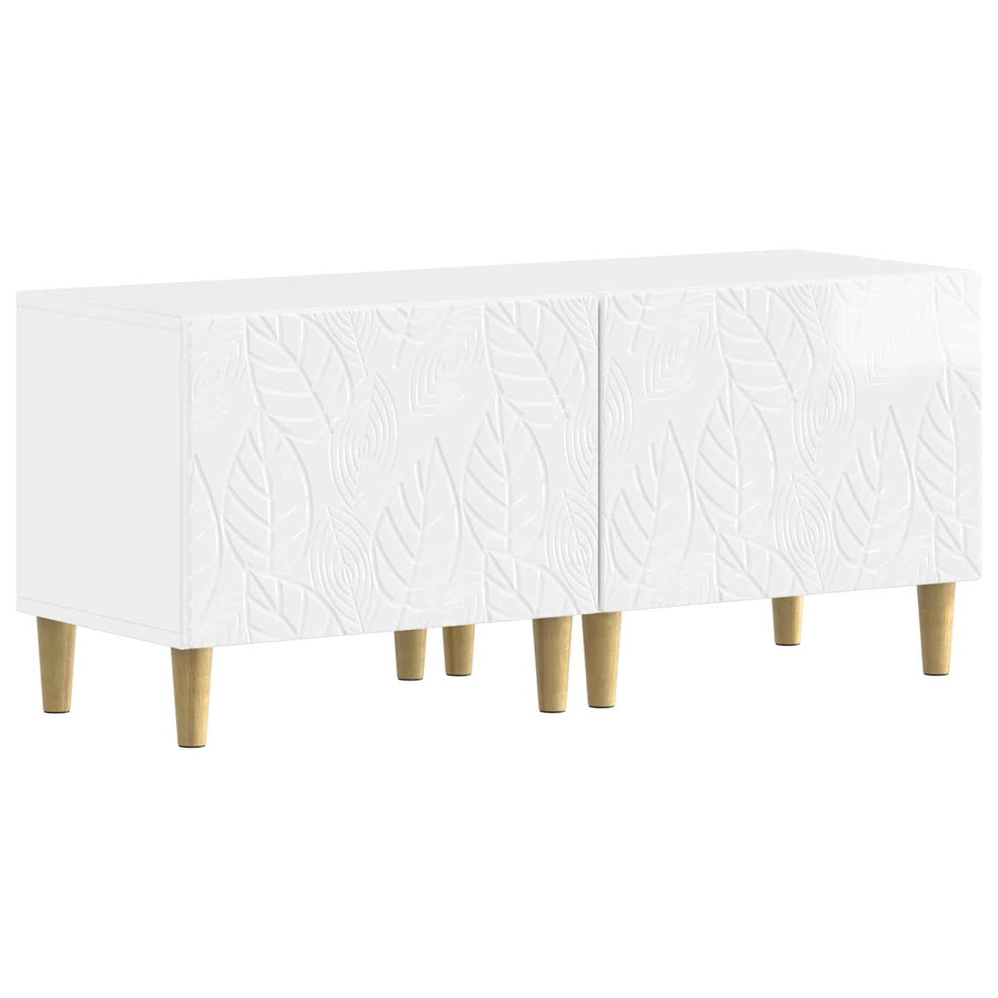 TV Cabinet High Gloss White Engineered Wood