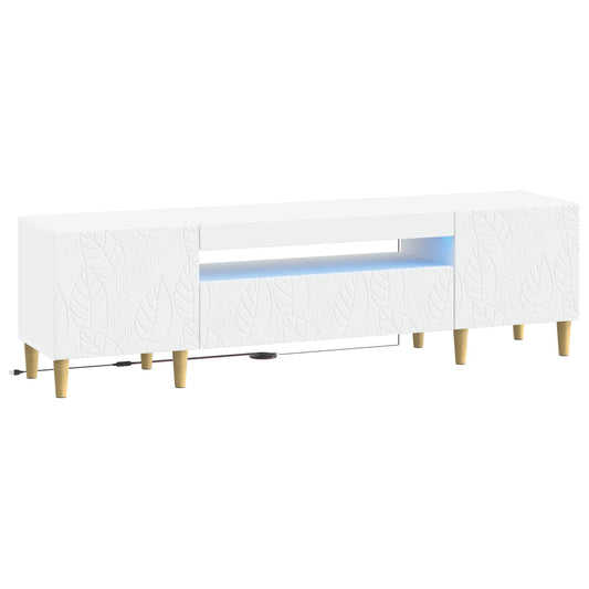 LED TV Cabinet White Engineered Wood