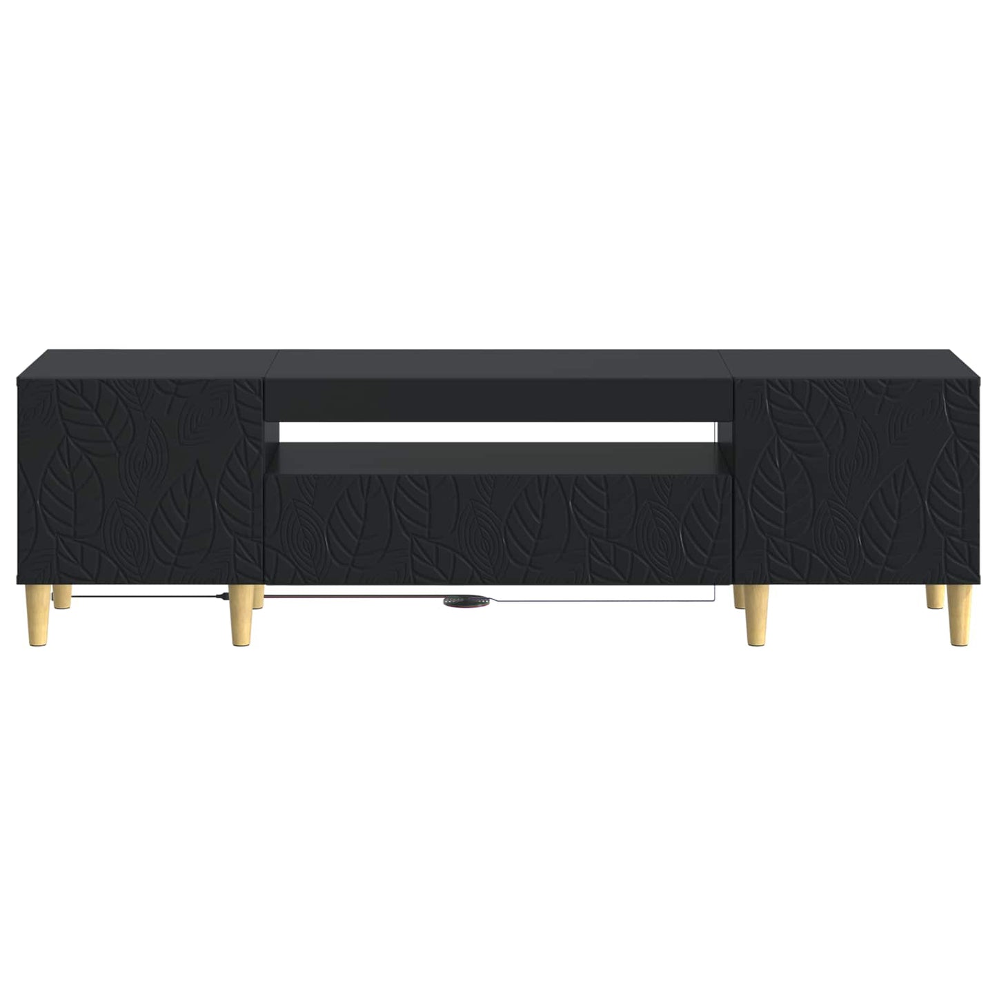 LED TV Cabinet Black Engineered Wood