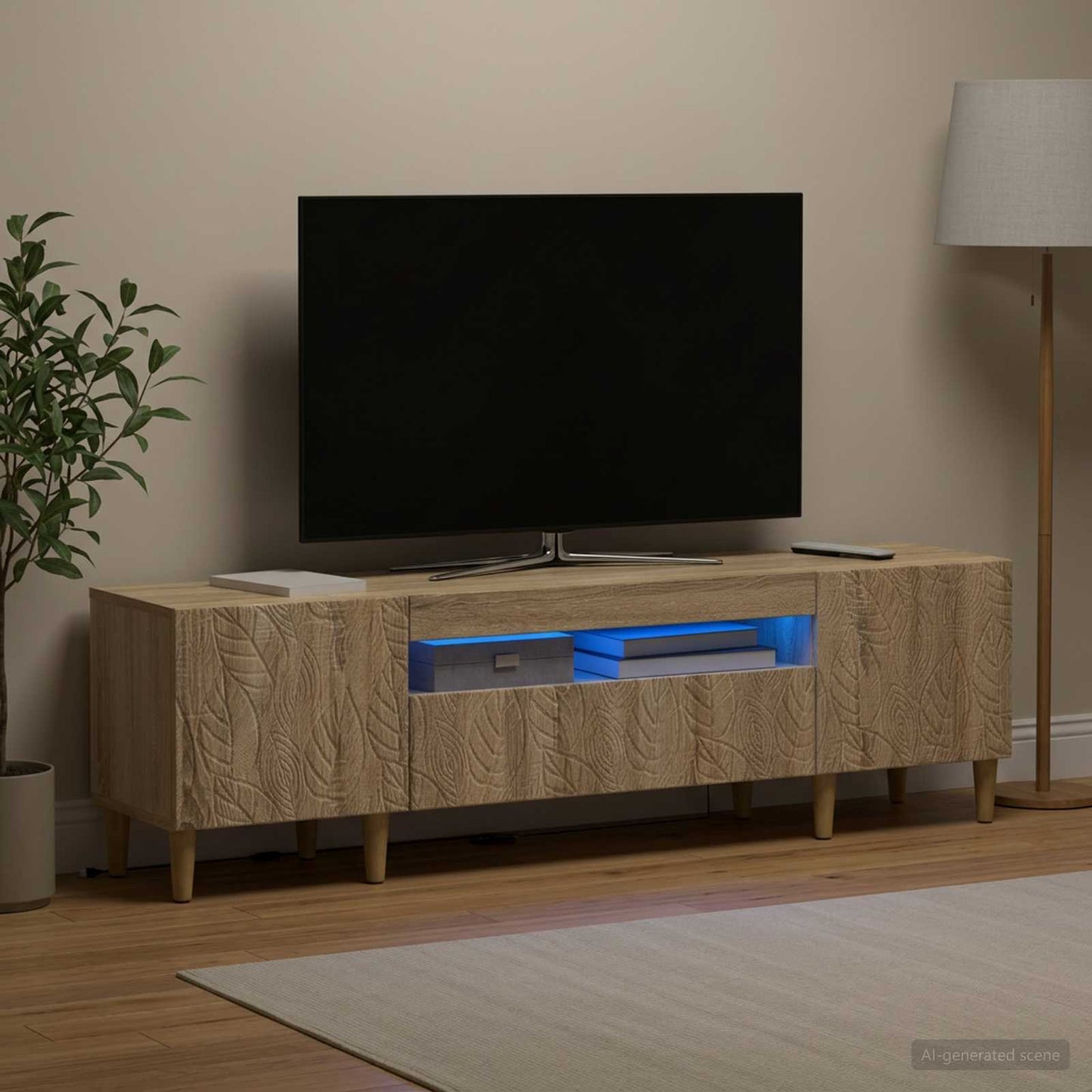 LED TV Cabinet Sonoma Oak Engineered Wood