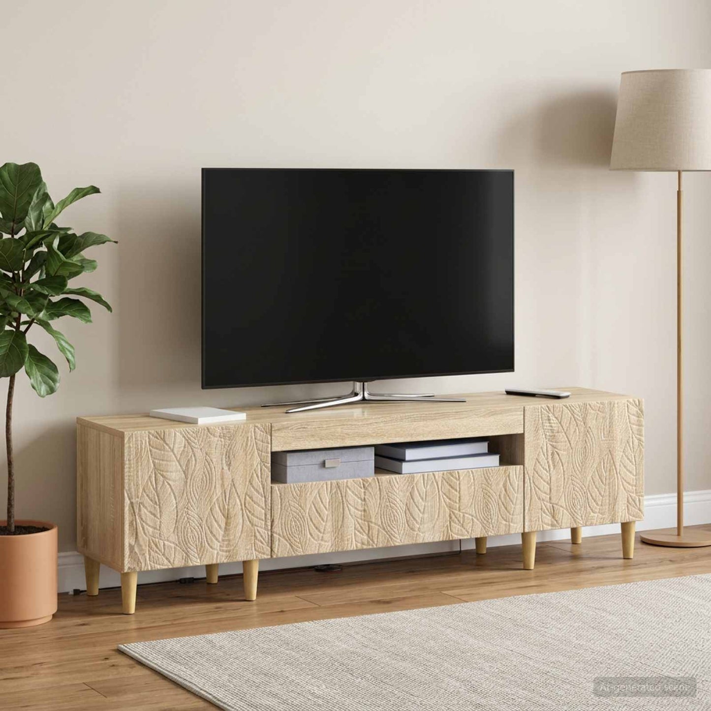 LED TV Cabinet Sonoma Oak Engineered Wood