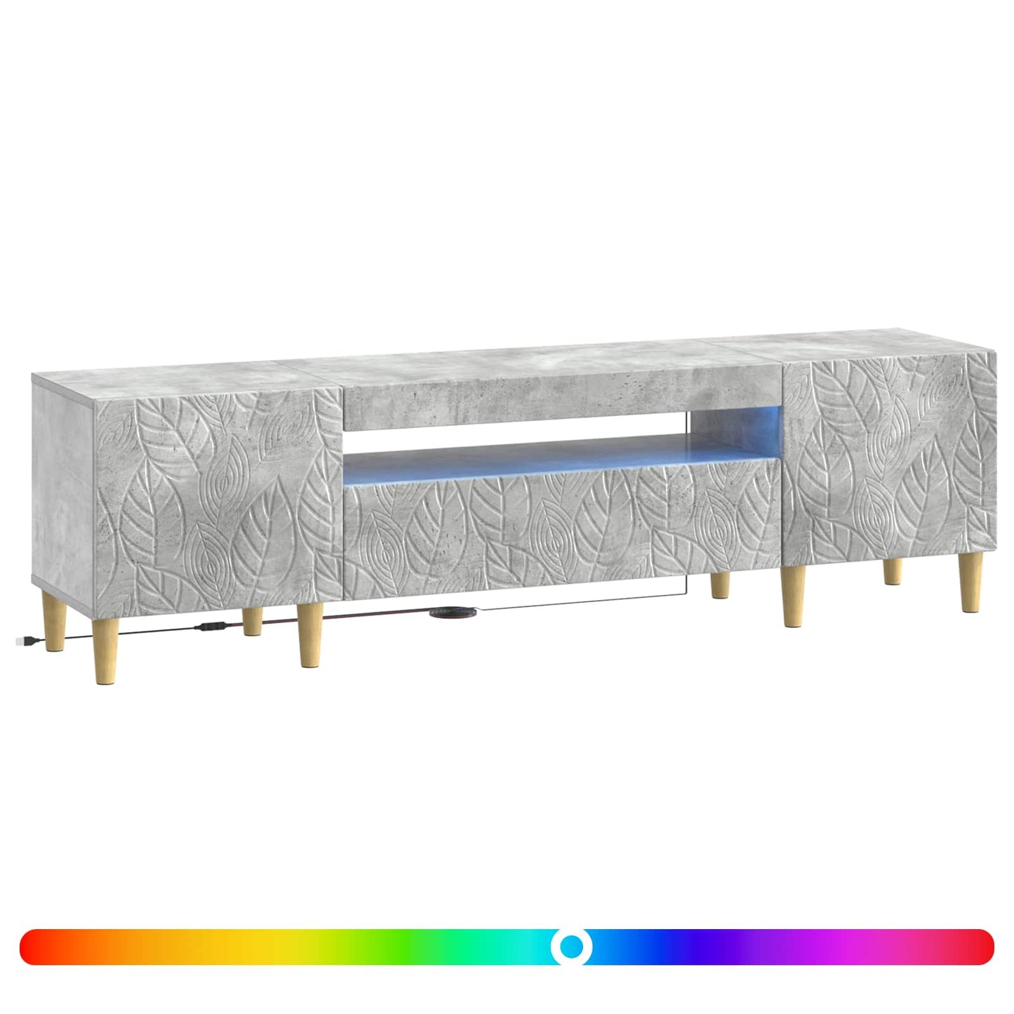 LED TV Cabinet Concrete Grey Engineered Wood