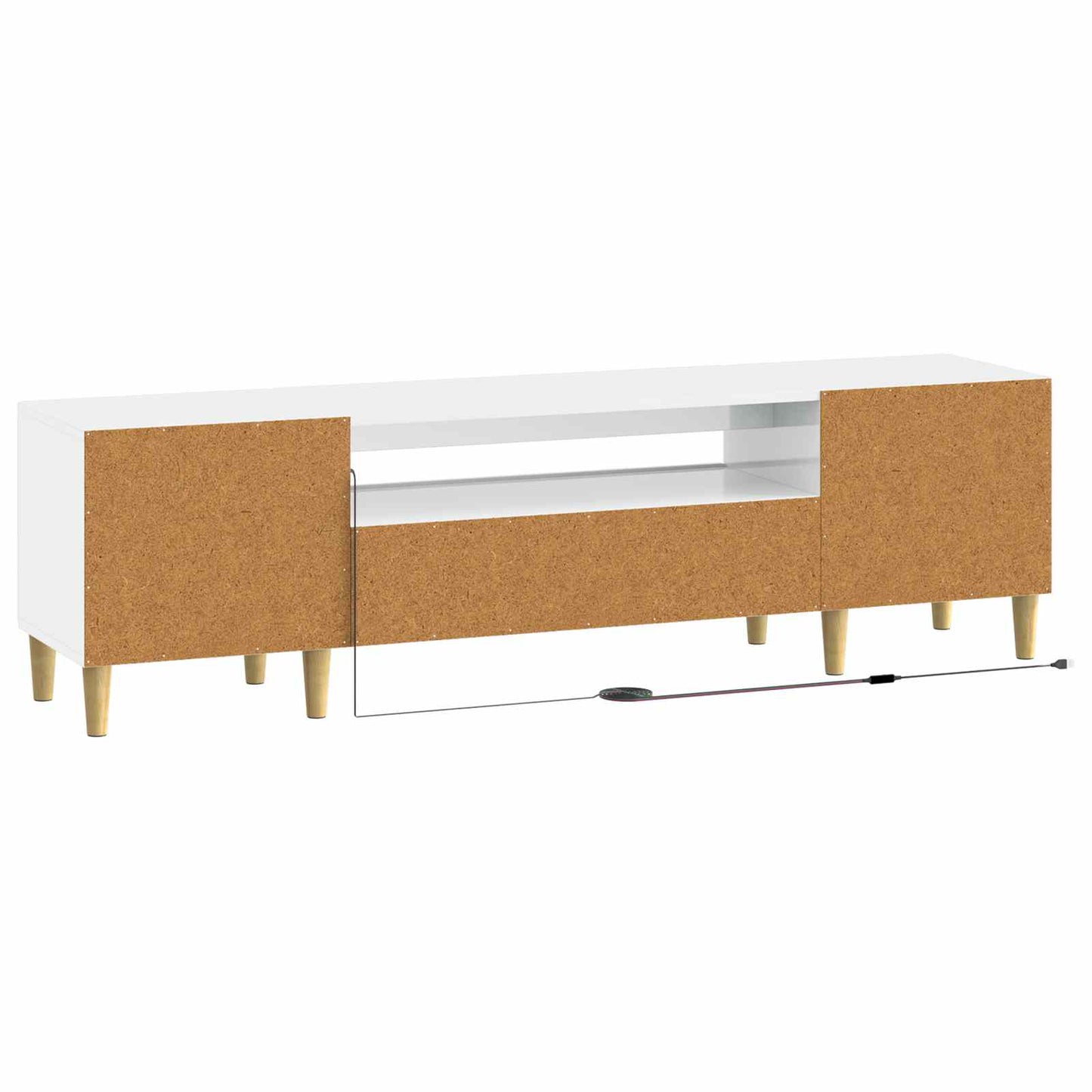 LED TV Cabinet High Gloss White Engineered Wood