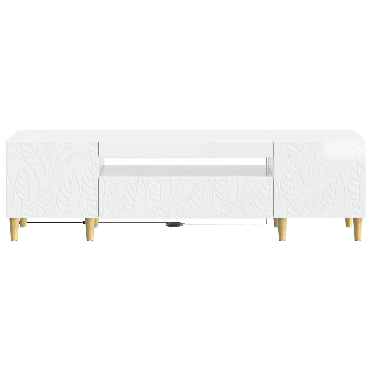 LED TV Cabinet High Gloss White Engineered Wood