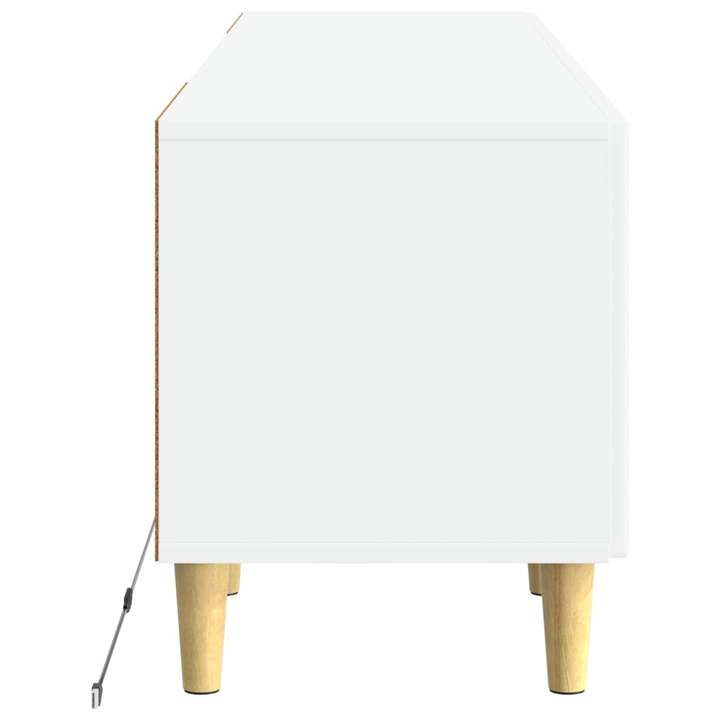 LED TV Cabinet High Gloss White Engineered Wood