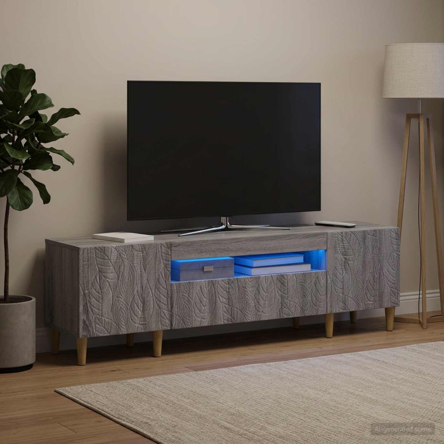 LED TV Cabinet Grey Sonoma Engineered Wood