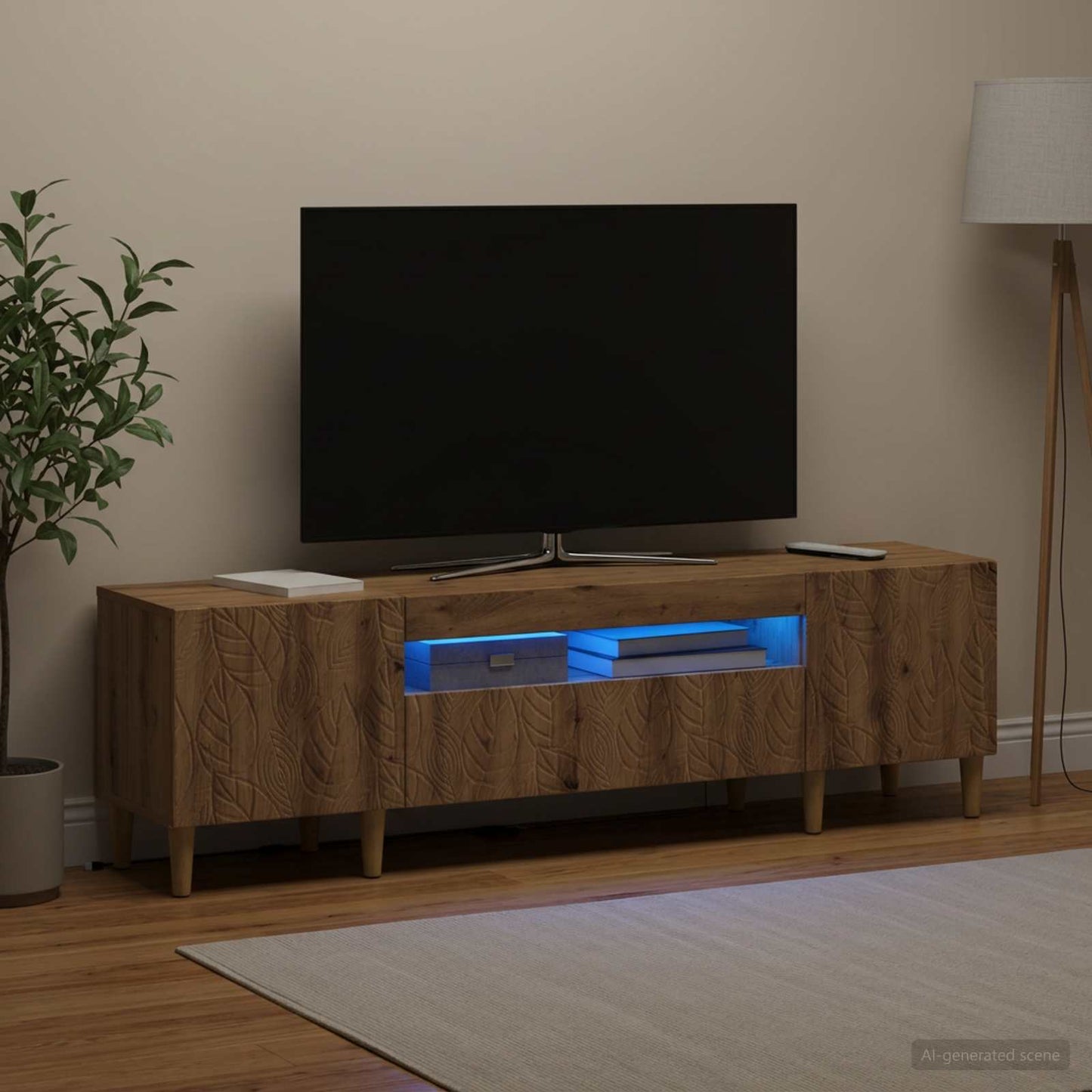 LED TV Cabinet Artisan Oak Engineered Wood