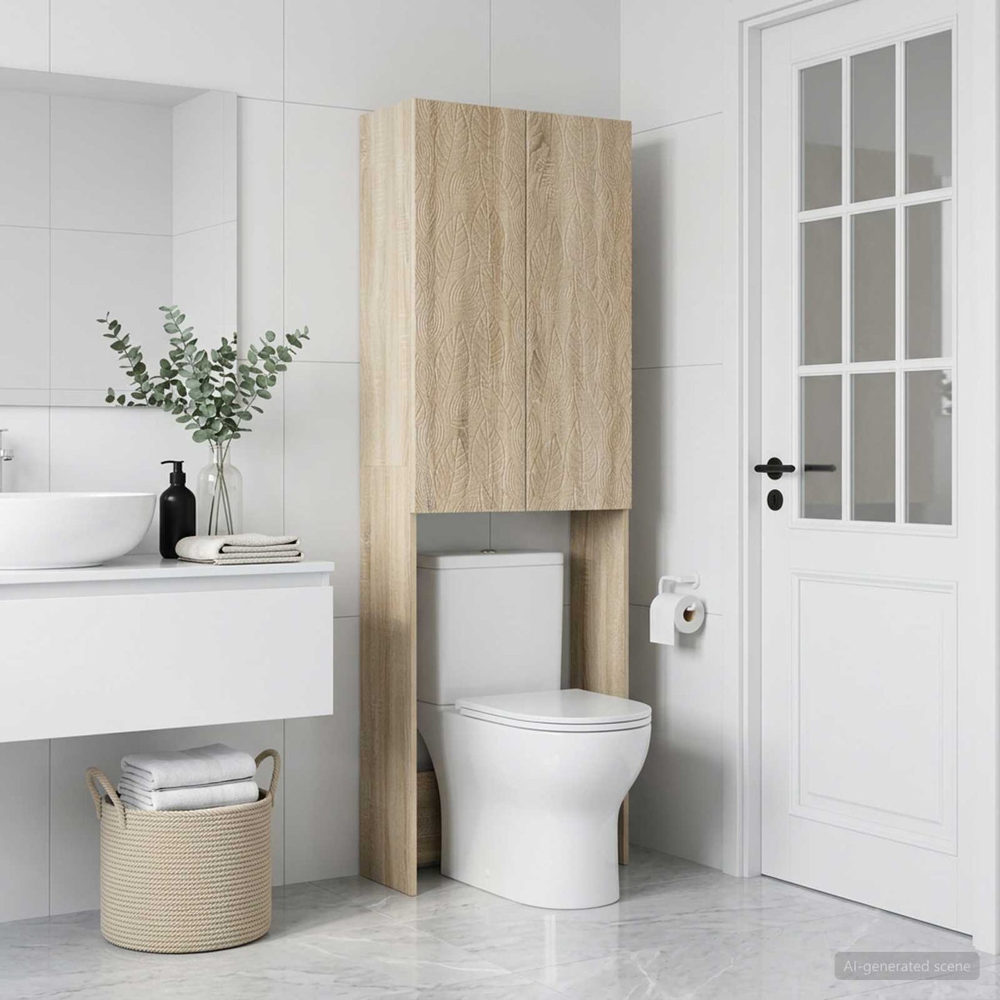 Toilet Cabinet DELFT Sonoma Oak 66 x 25.5 x 190 cm