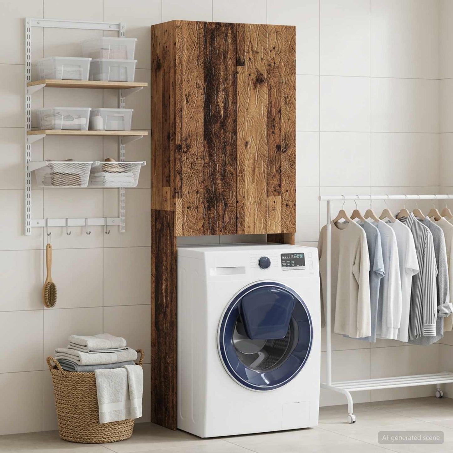 Toilet Cabinet DELFT Old Wood 66 x 25.5 x 190 cm