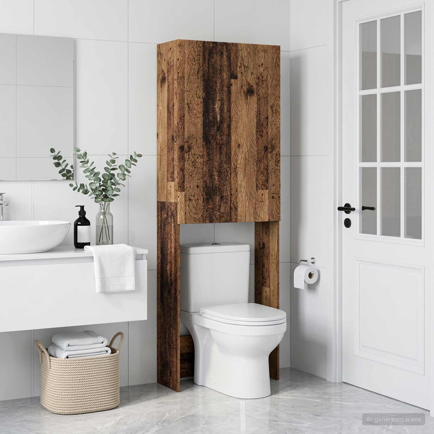 Toilet Cabinet DELFT Old Wood 66 x 25.5 x 190 cm