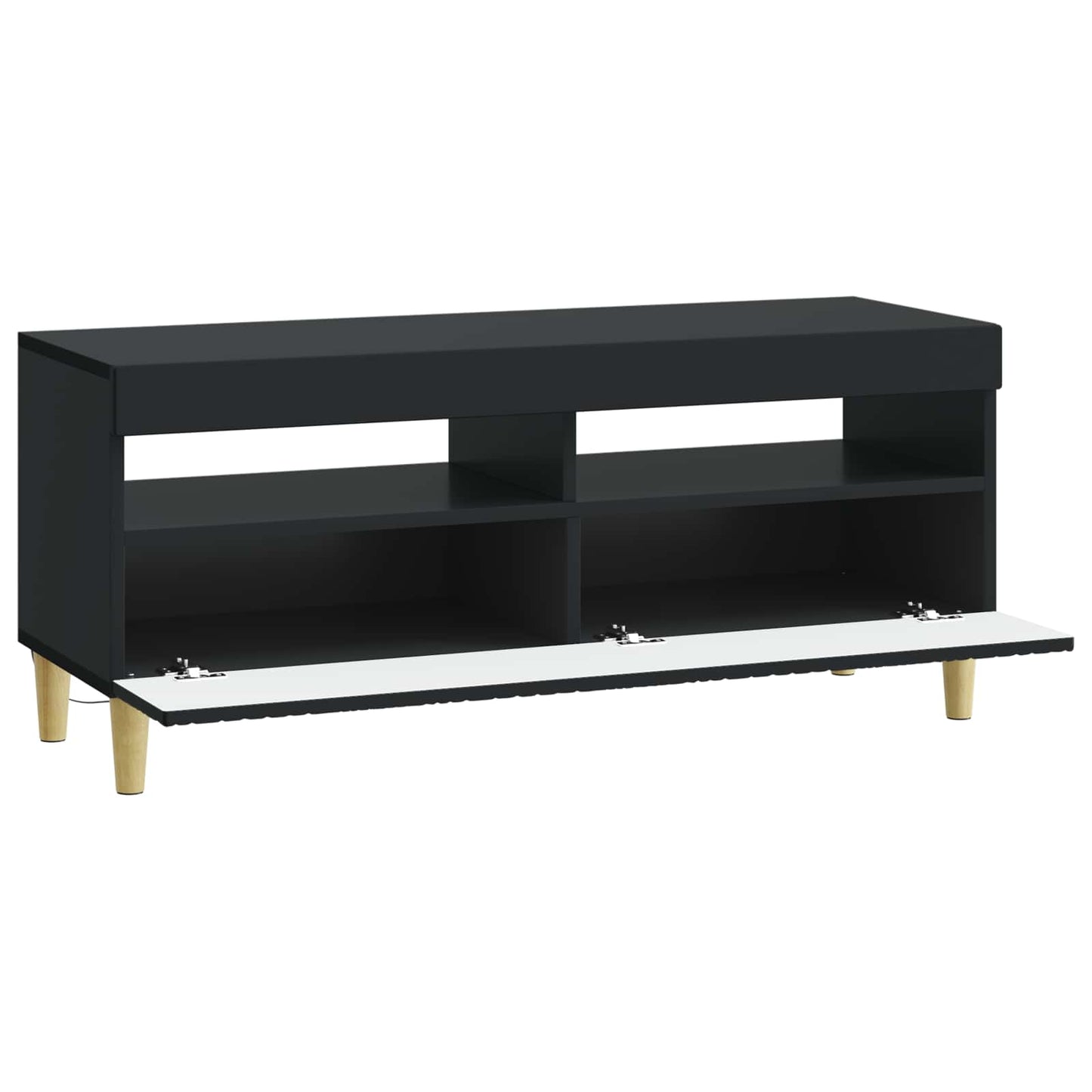 LED TV Cabinet Black Engineered Wood