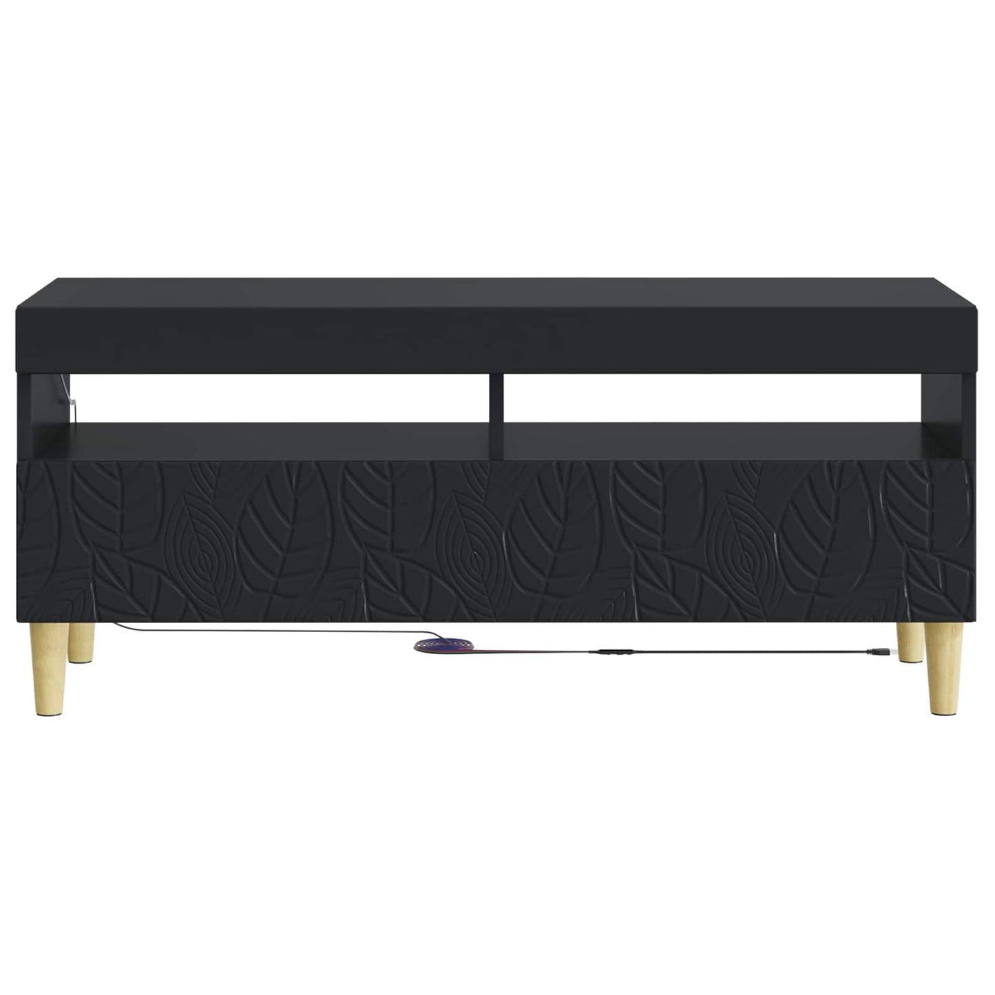 LED TV Cabinet Black Engineered Wood
