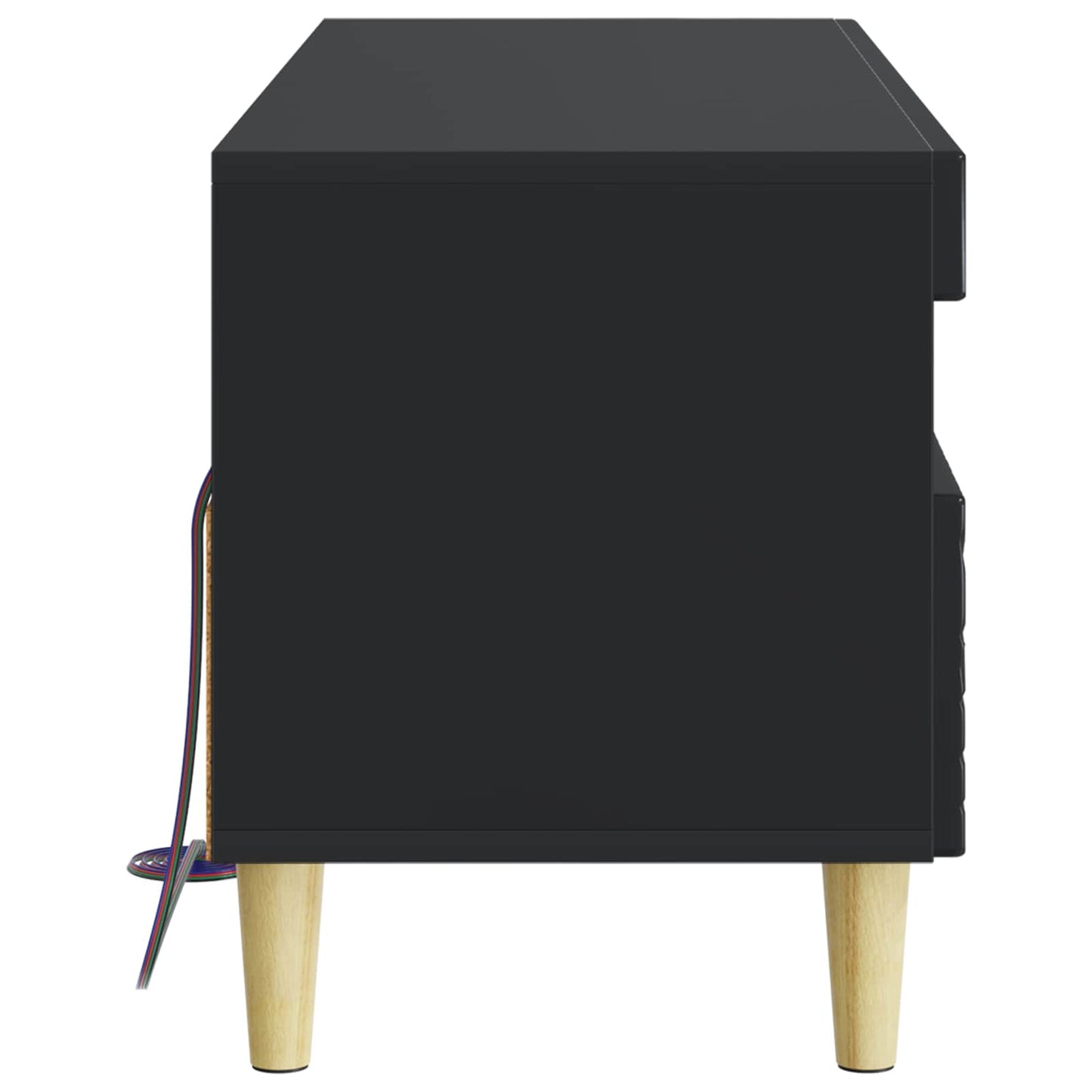 LED TV Cabinet Black Engineered Wood