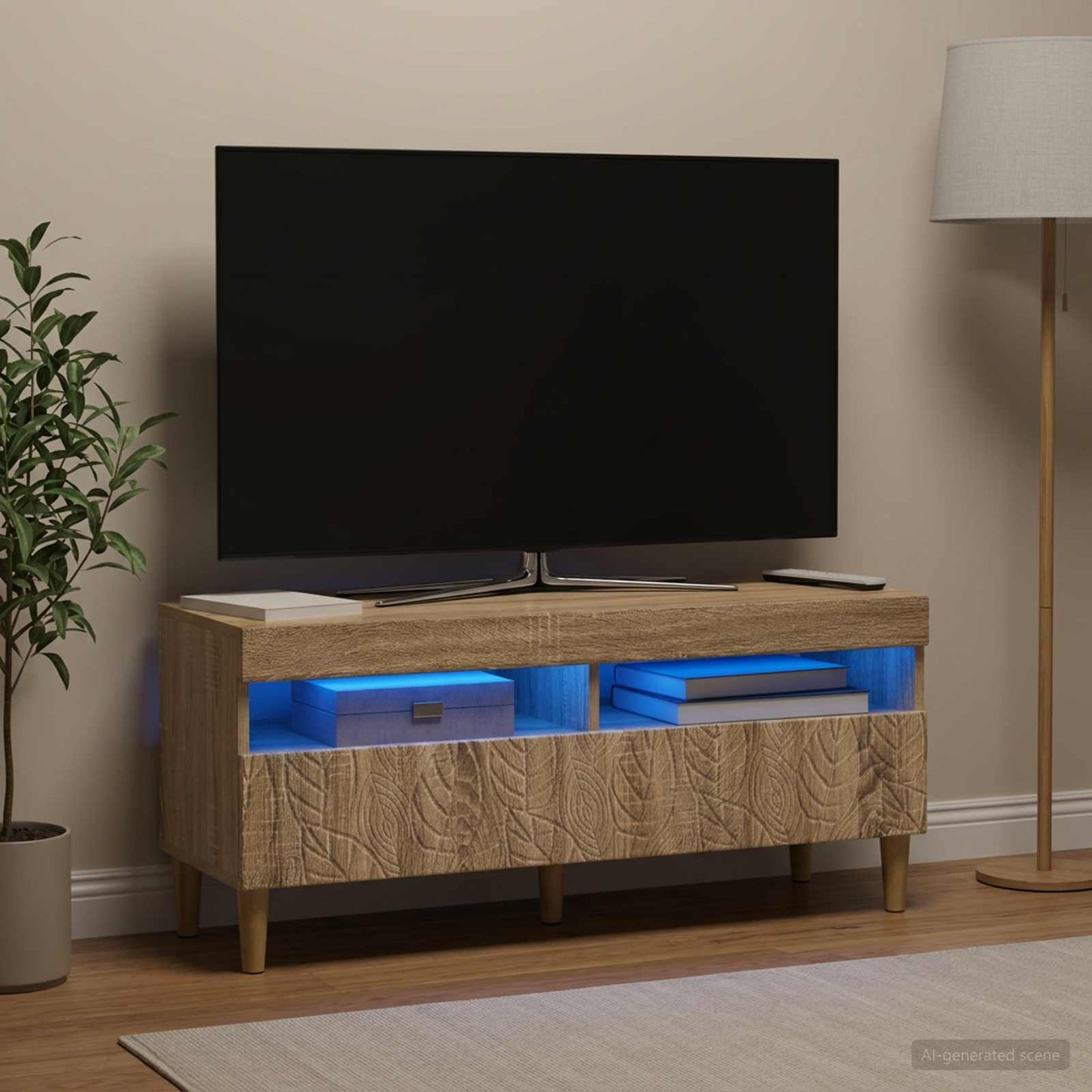 LED TV Cabinet Sonoma Oak Engineered Wood