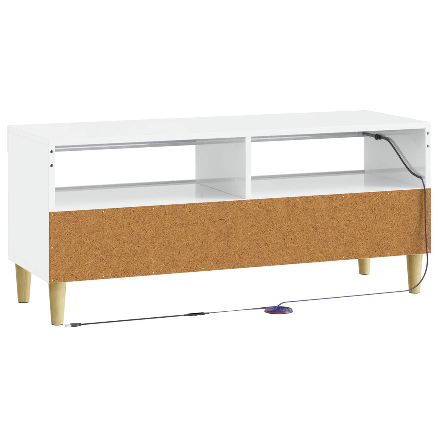 LED TV Cabinet High Gloss White Engineered Wood