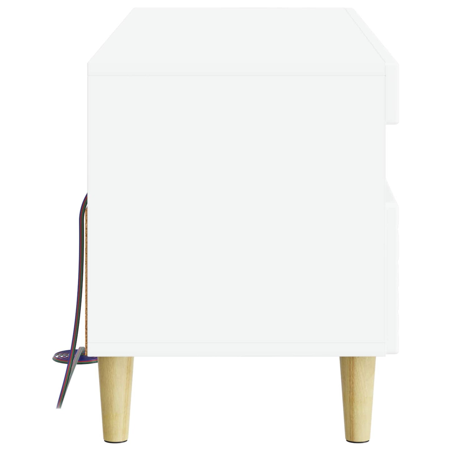 LED TV Cabinet High Gloss White Engineered Wood