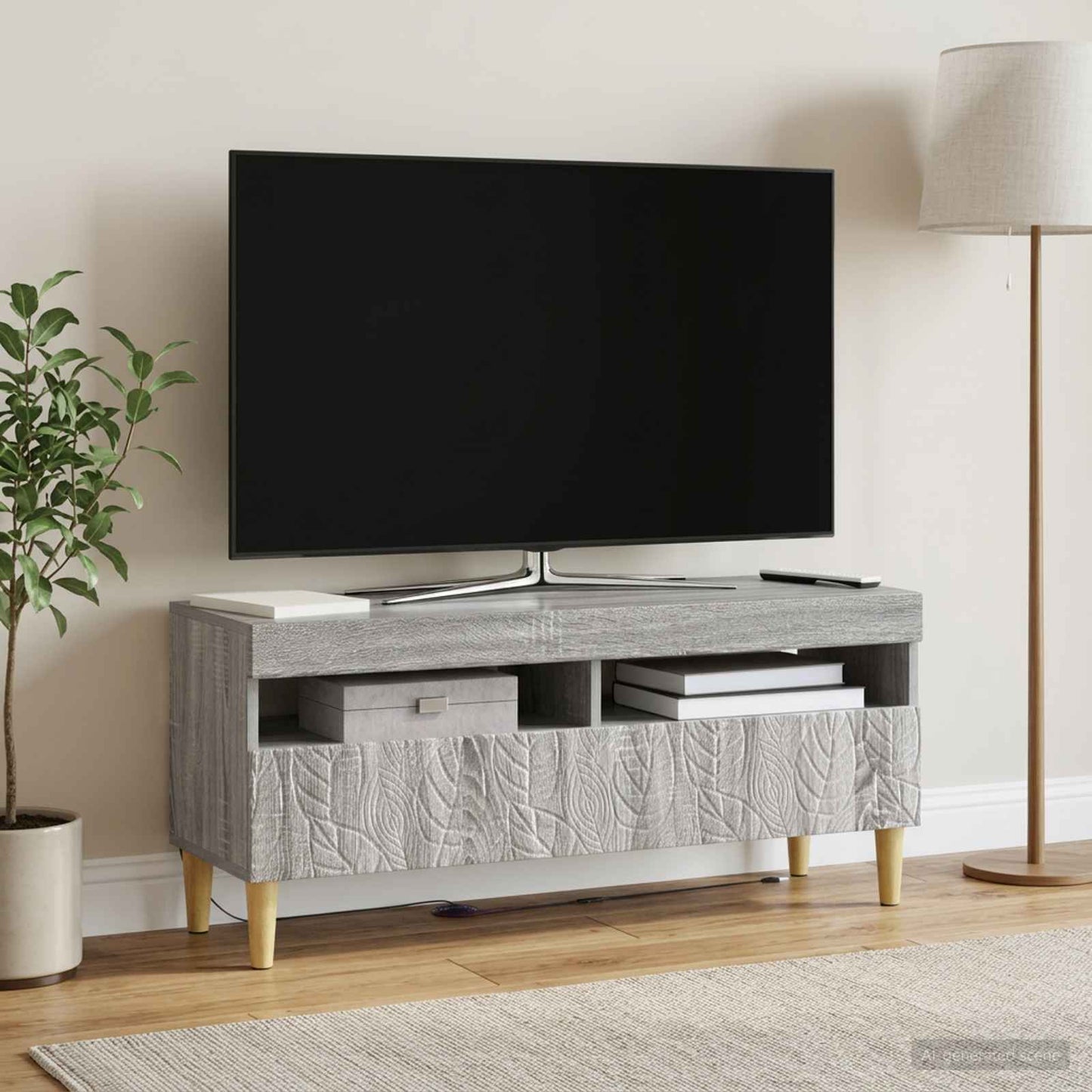 LED TV Cabinet Grey Sonoma Engineered Wood