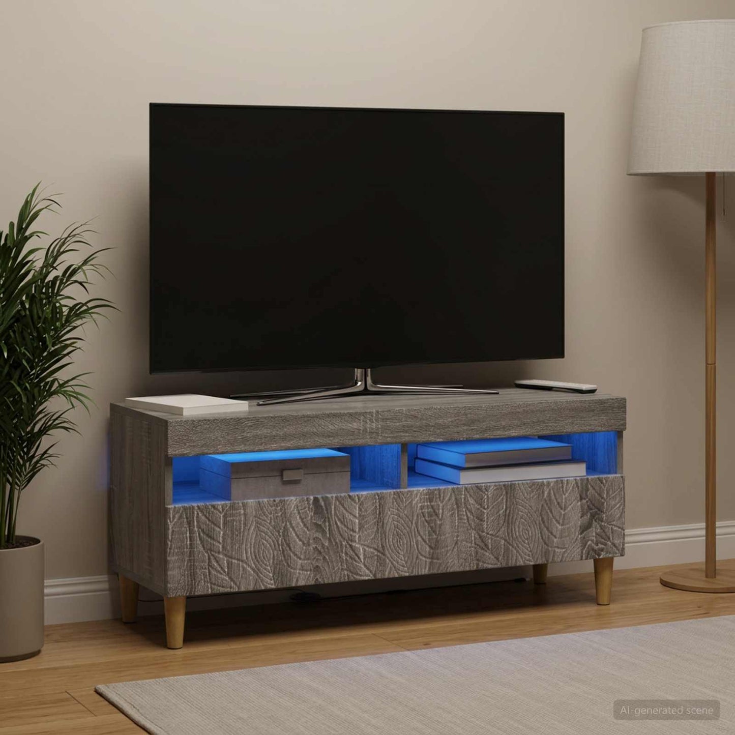 LED TV Cabinet Grey Sonoma Engineered Wood