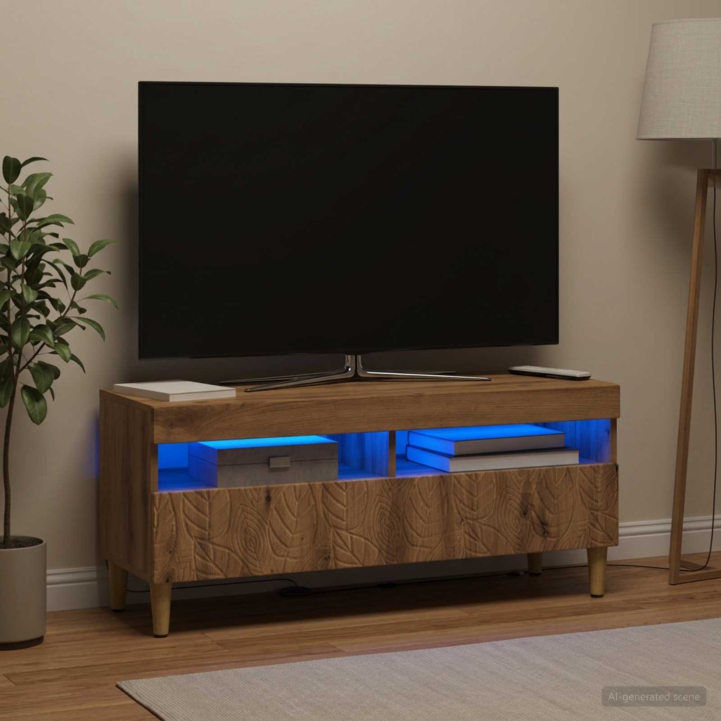 LED TV Cabinet Artisan Oak Engineered Wood