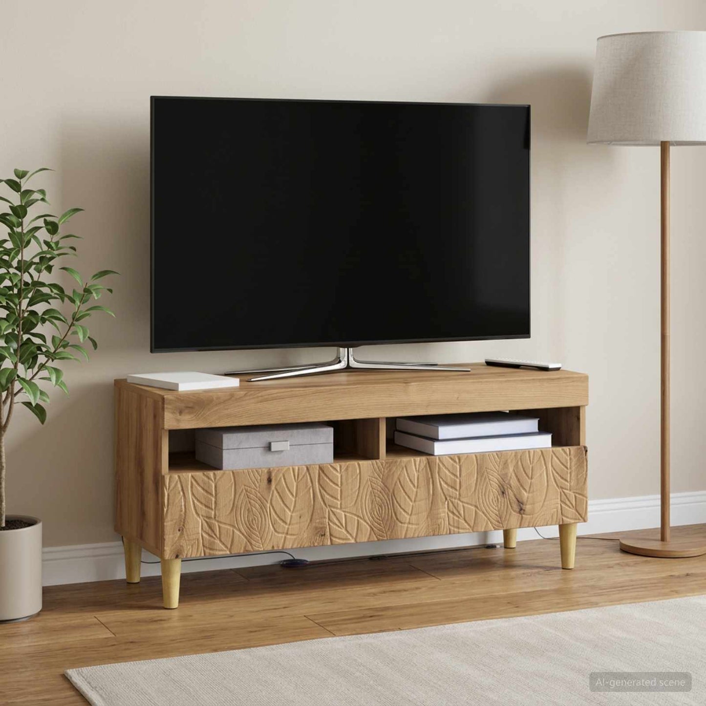 LED TV Cabinet Artisan Oak Engineered Wood