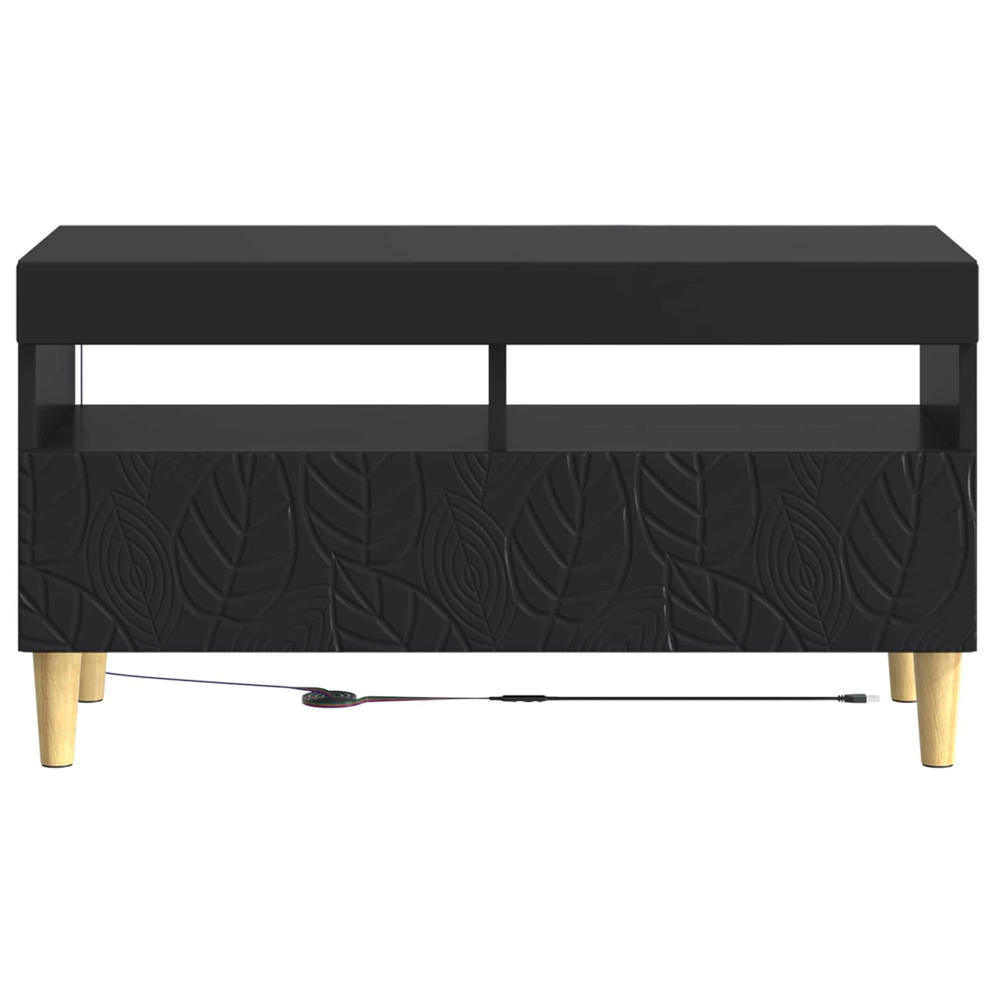 LED TV Cabinet Black Engineered Wood