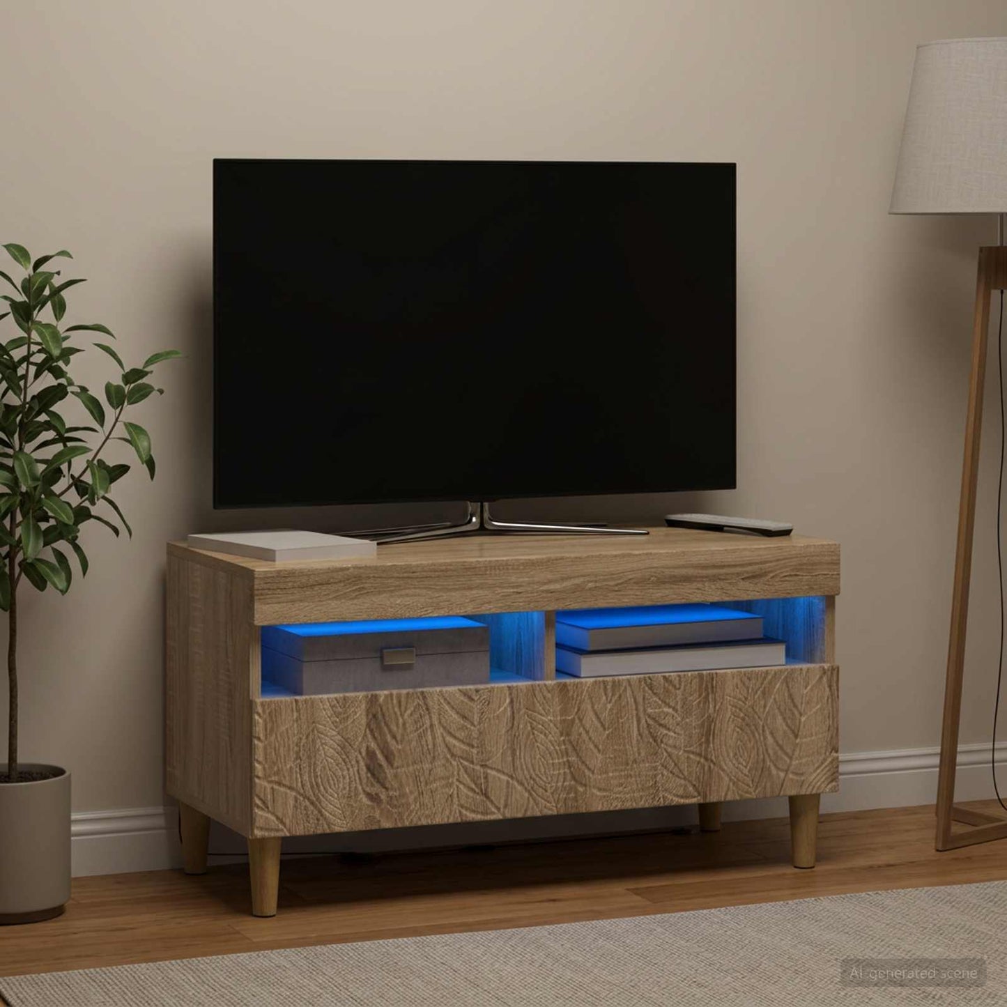 LED TV Cabinet Sonoma Oak Engineered Wood