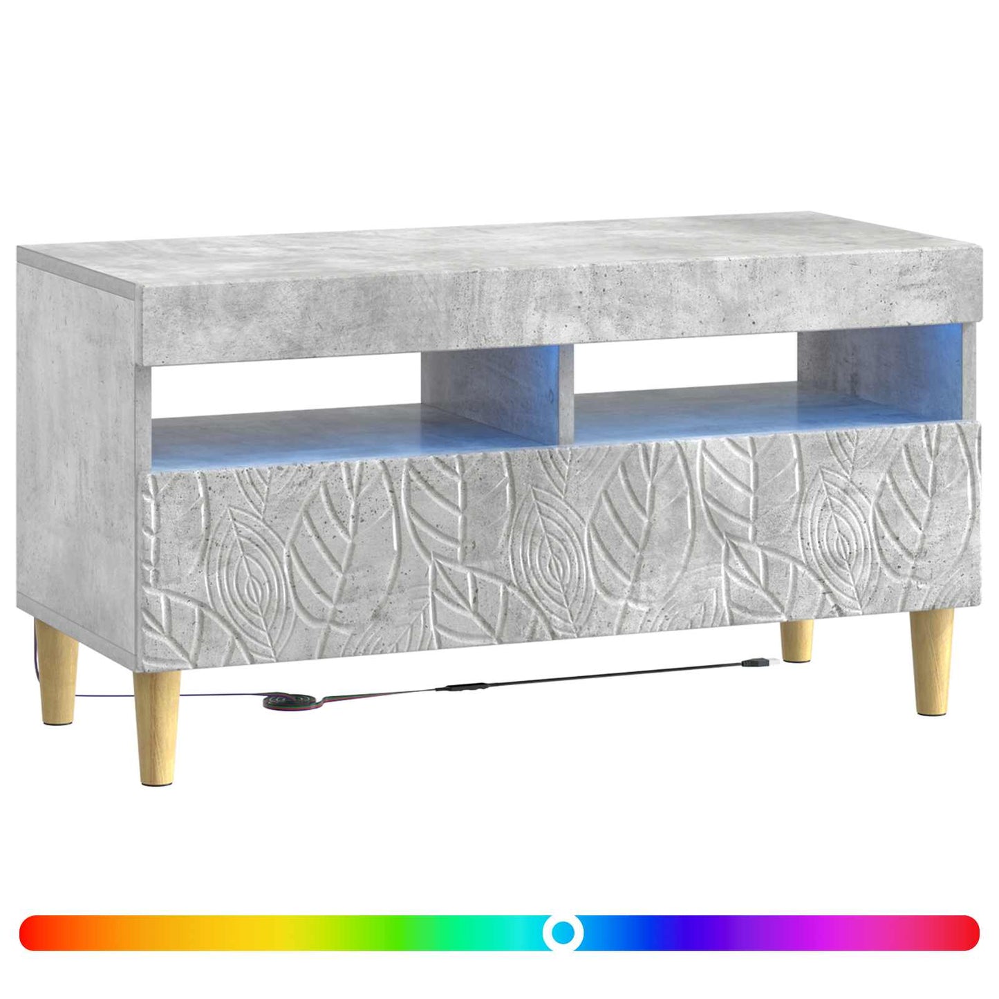 LED TV Cabinet Concrete Grey Engineered Wood