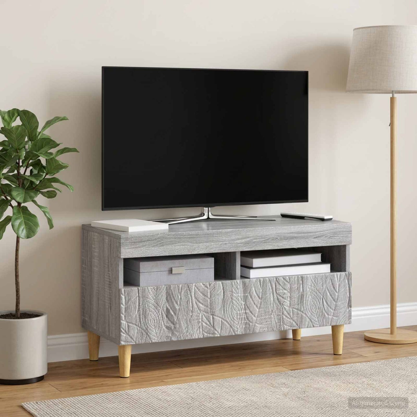LED TV Cabinet Grey Sonoma Engineered Wood