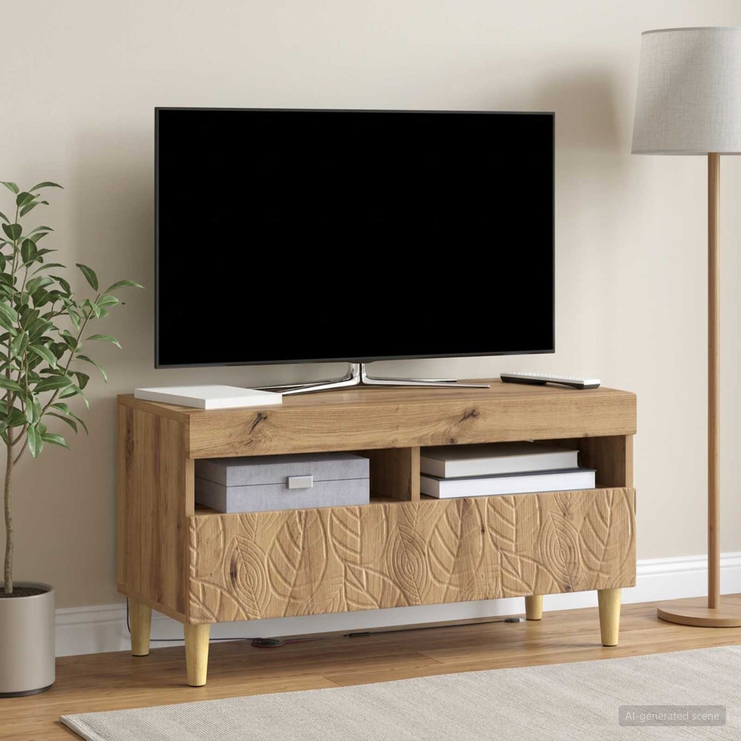 LED TV Cabinet Artisan Oak Engineered Wood