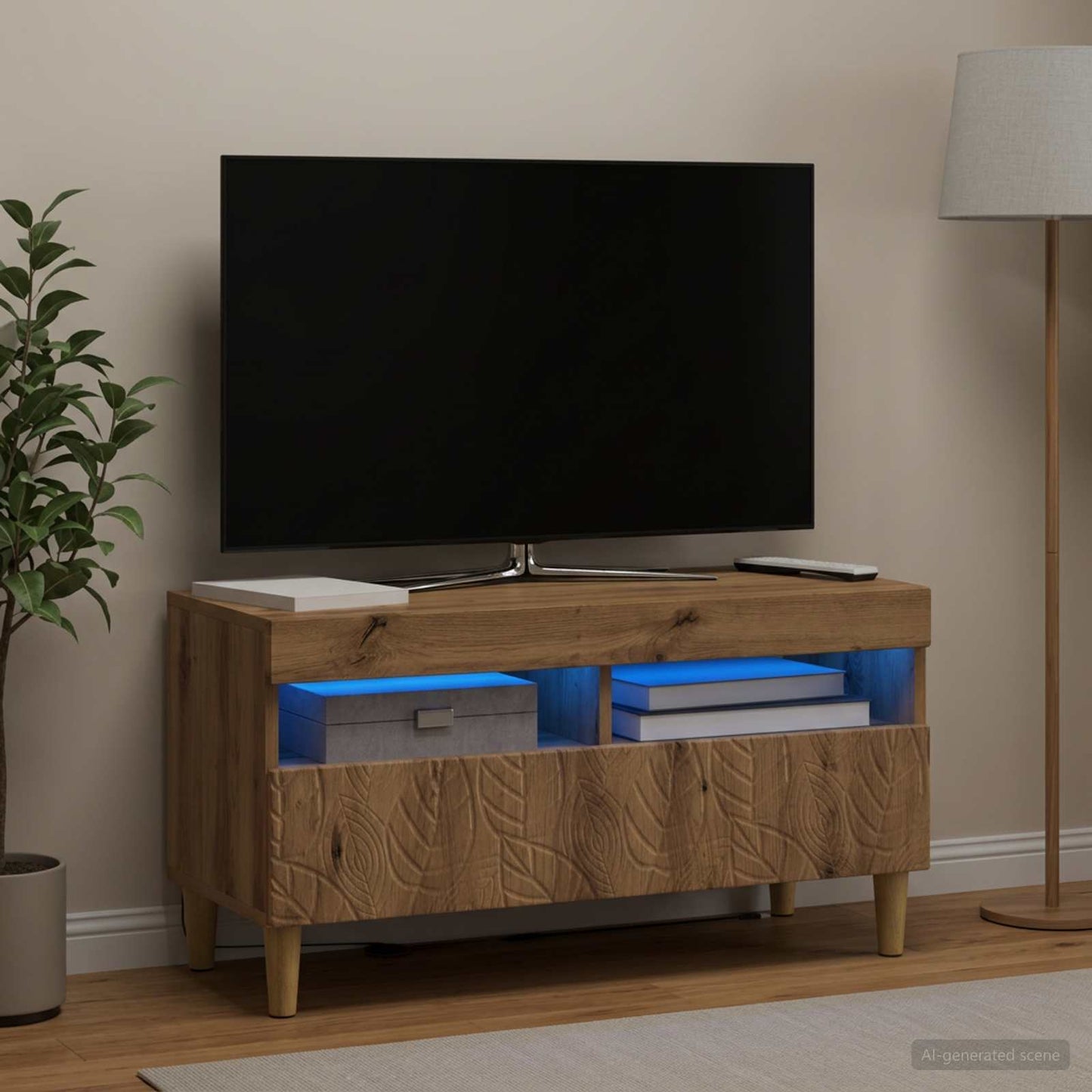 LED TV Cabinet Artisan Oak Engineered Wood