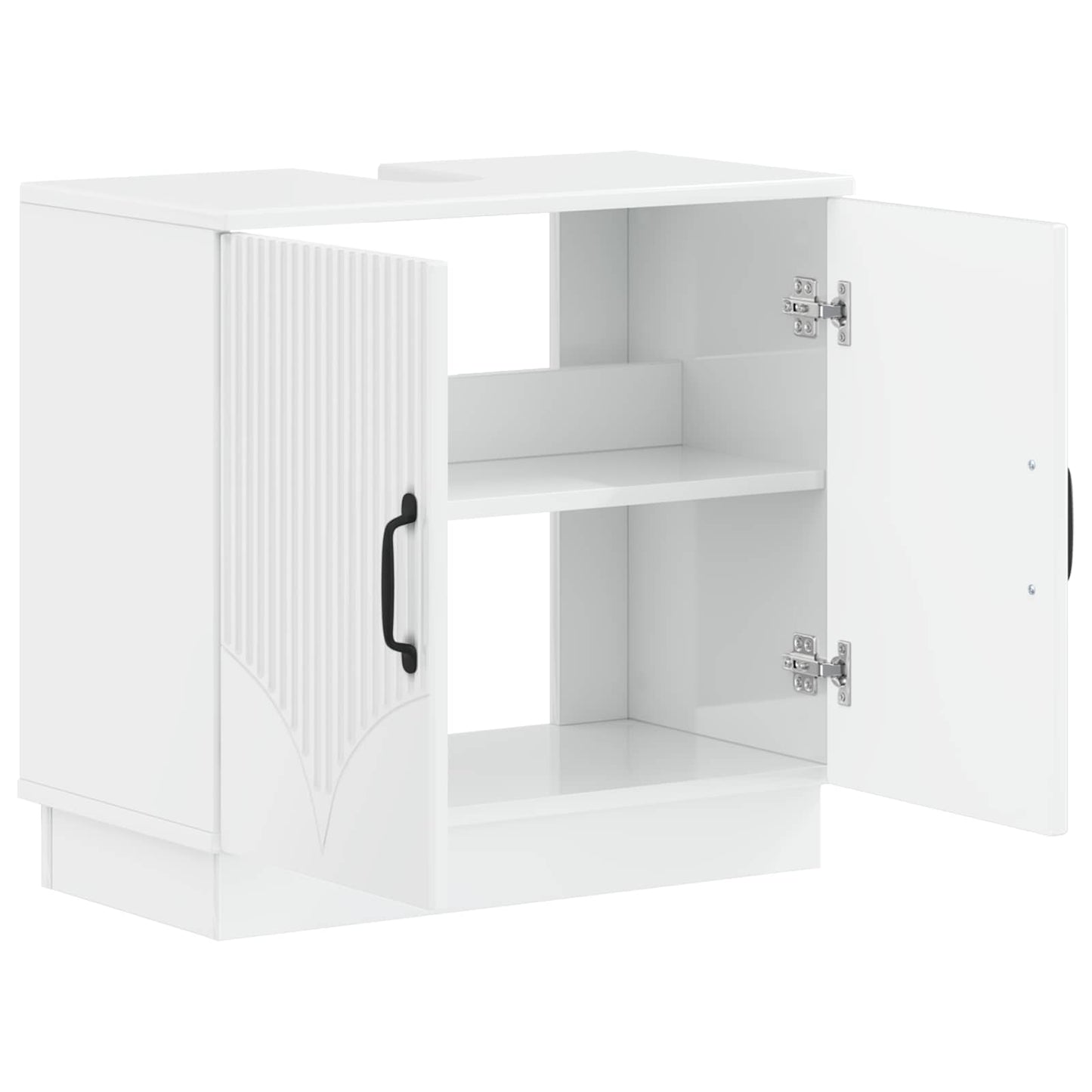 Bathroom Sink Cabinet HOORN High Gloss White 59.5 x 31.5x 56 cm